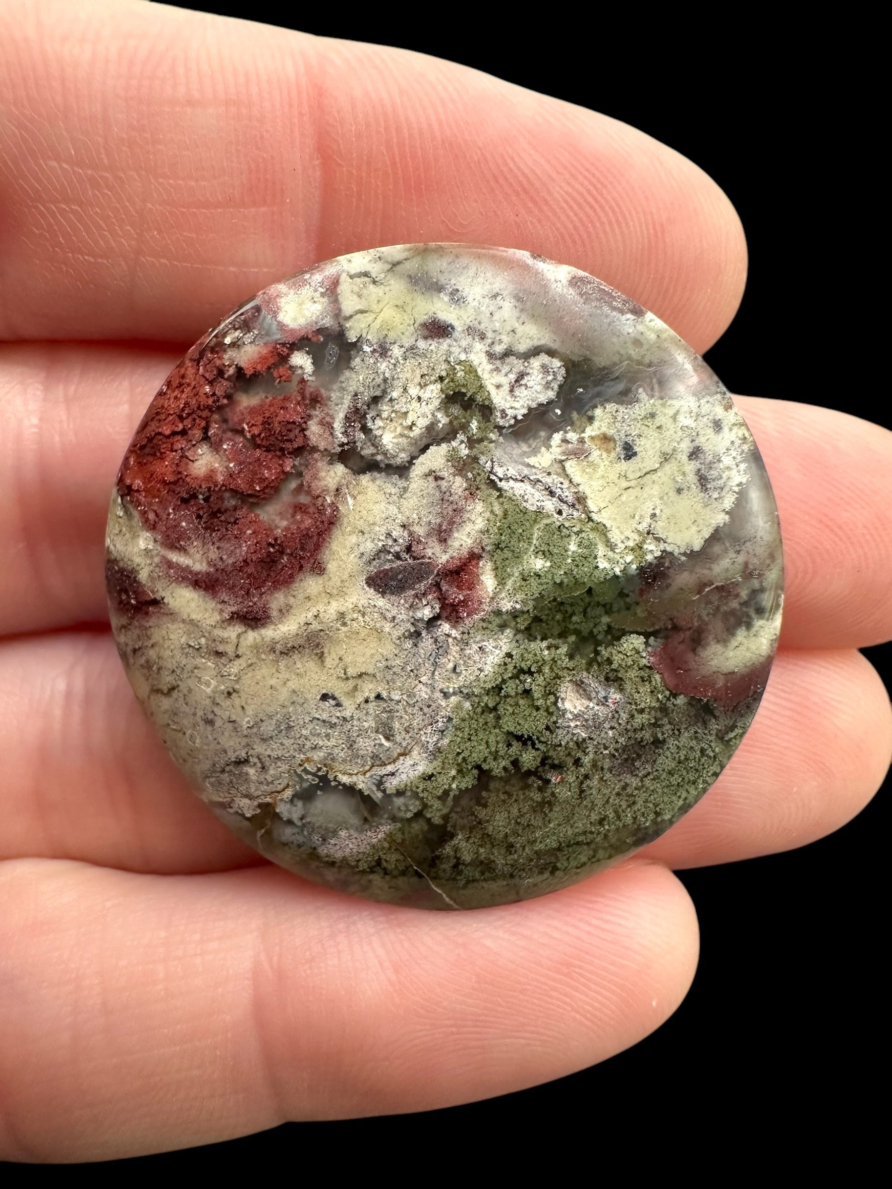 Moos agate cabochon – West Java, Indonesia