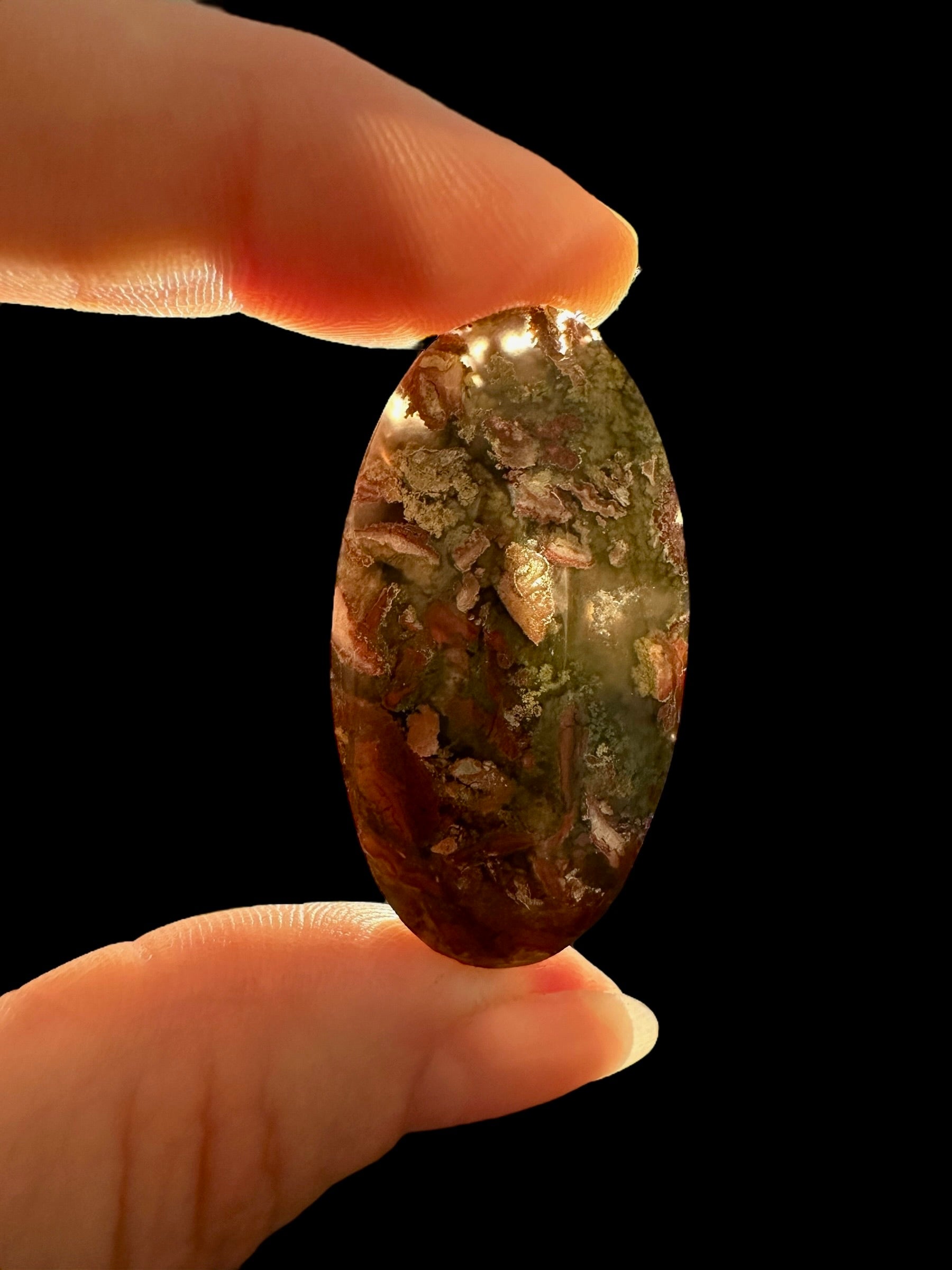 Moos agate cabochon – West Java, Indonesia - MECH84