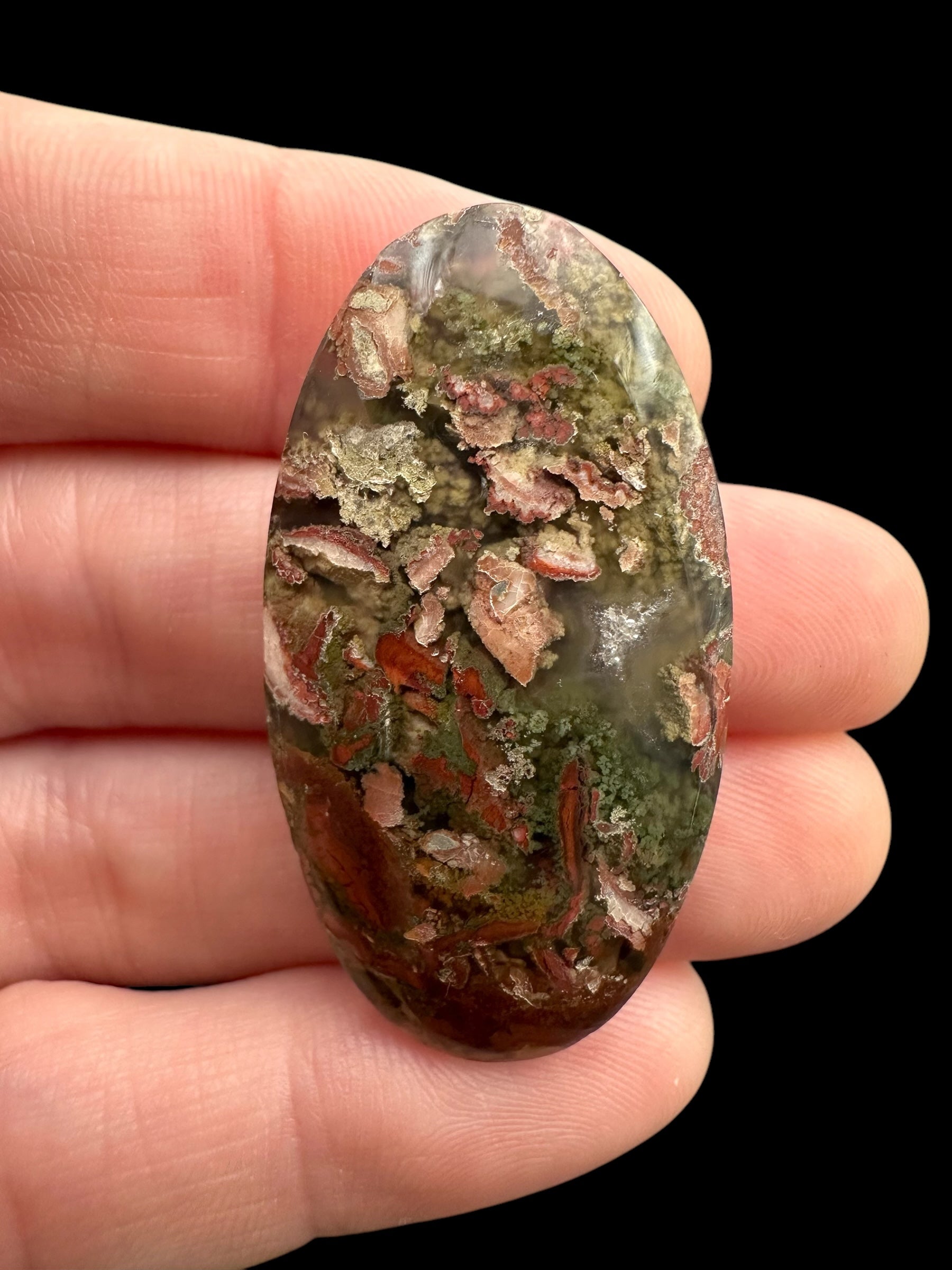 Moos agate cabochon – West Java, Indonesia