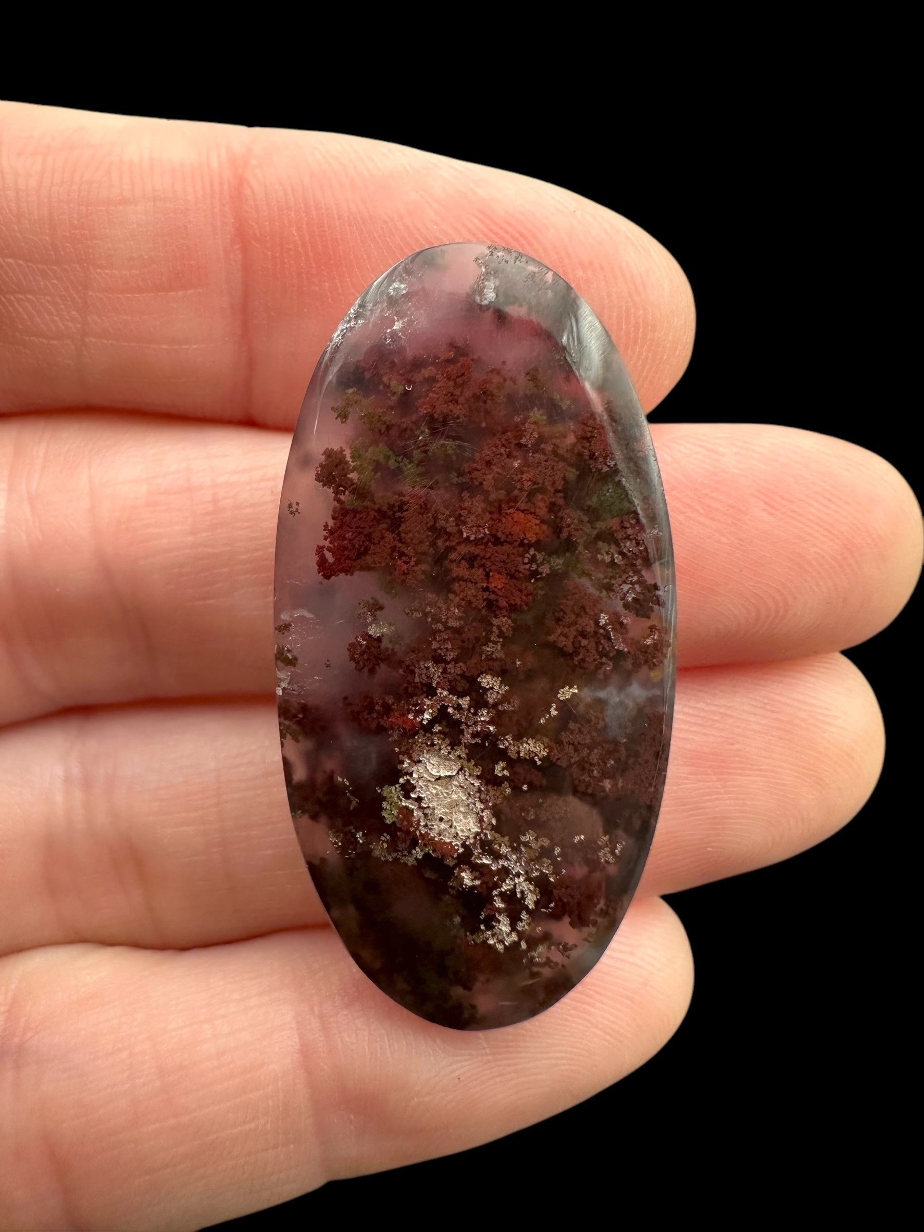 Moos agate cabochon – West Java, Indonesia