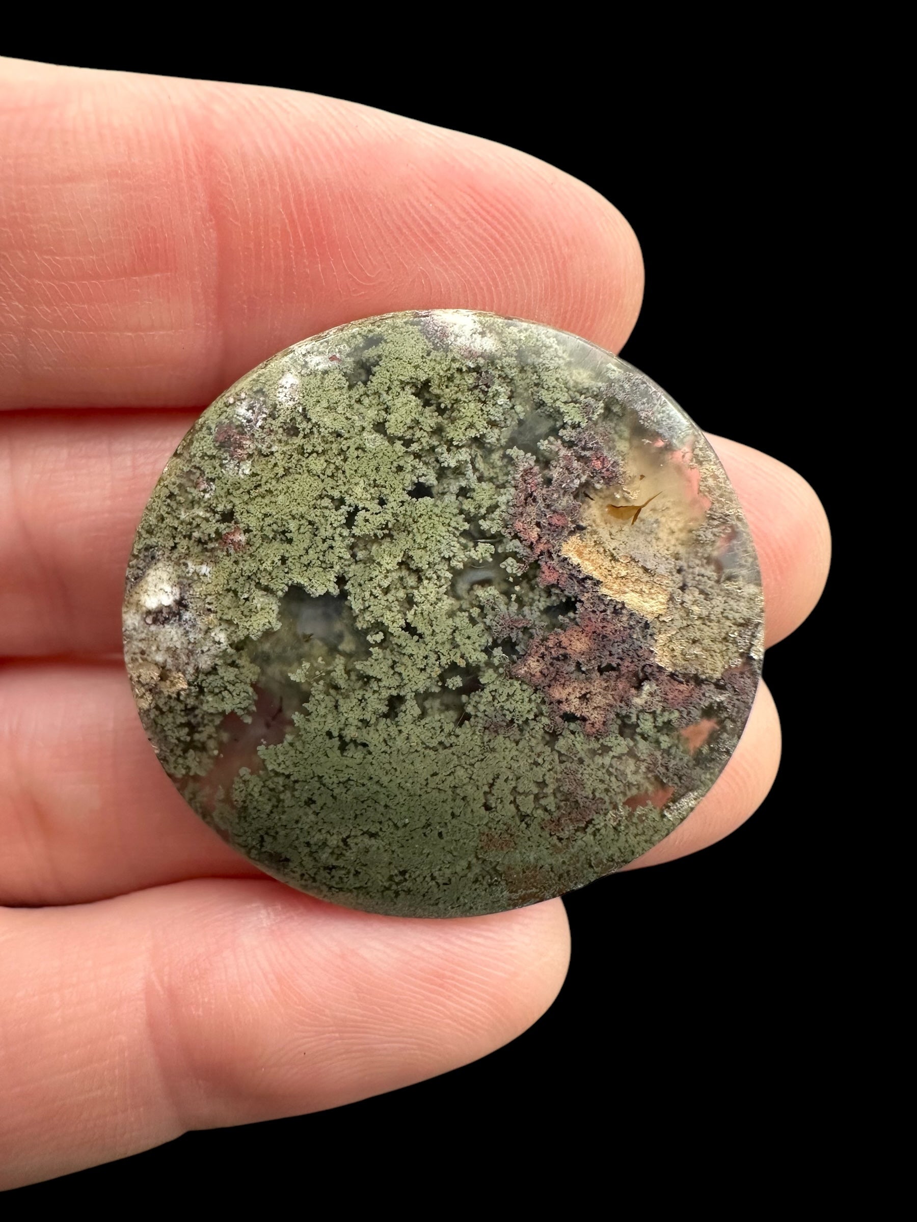 Moos agate cabochon – West Java, Indonesia