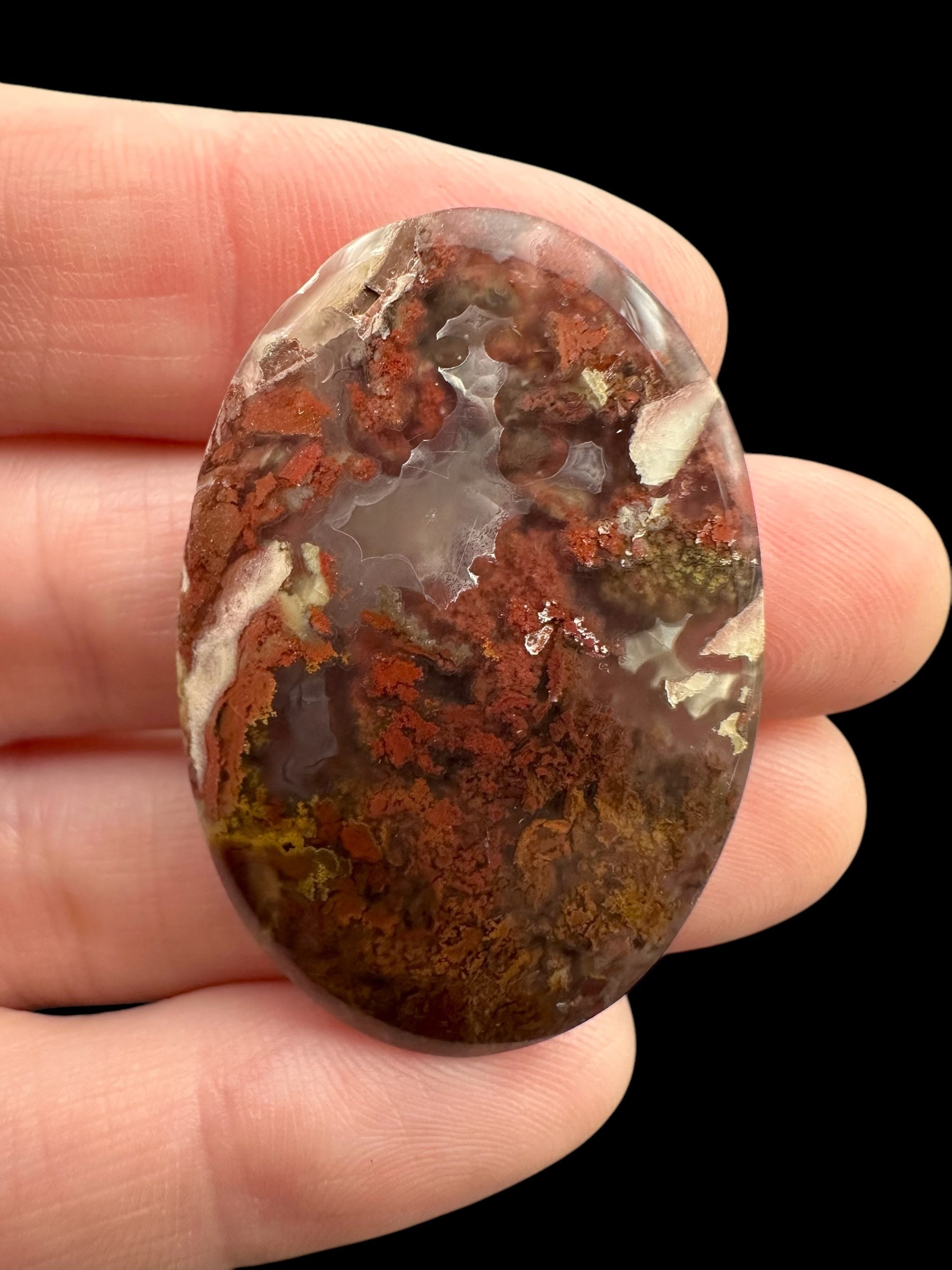 Moos agate cabochon – West Java, Indonesia