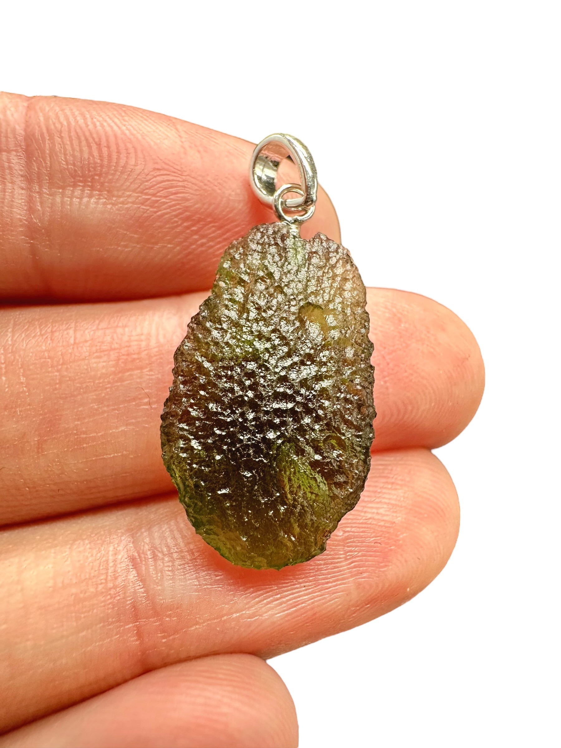 Silver moldavite pendant 2,3g