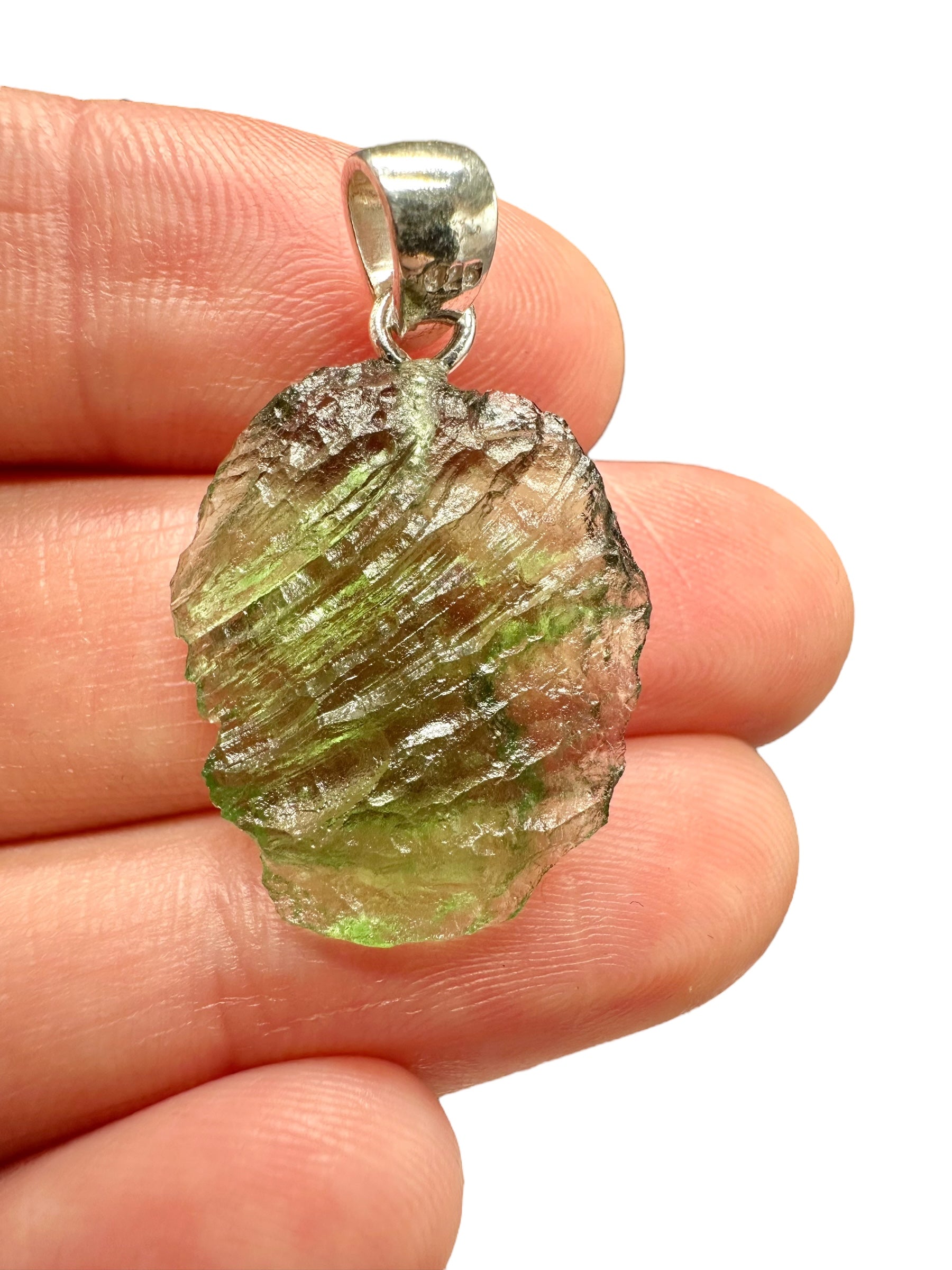 Silver moldavite pendant 2,5g