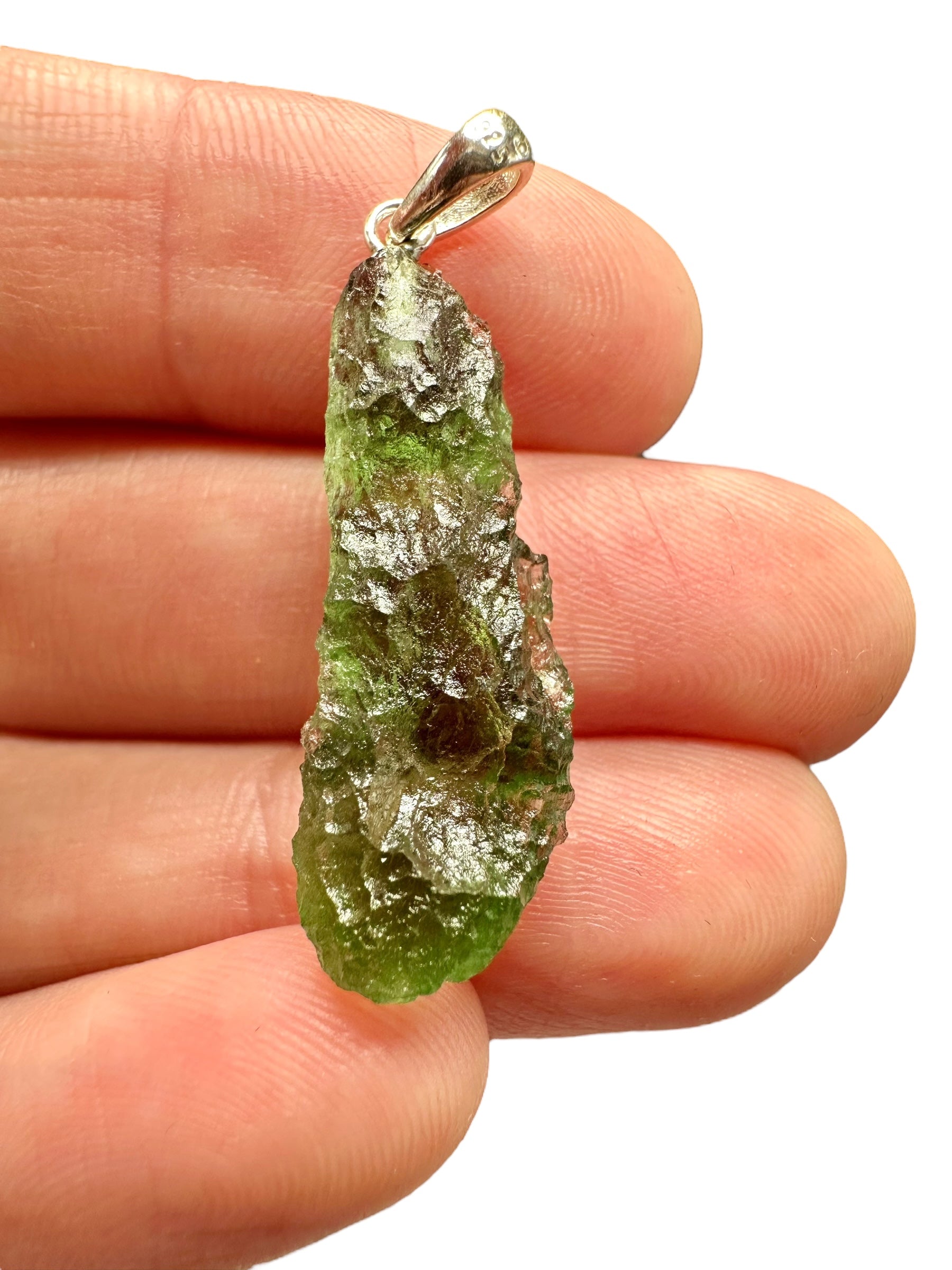 Silver moldavite pendant 2,2g