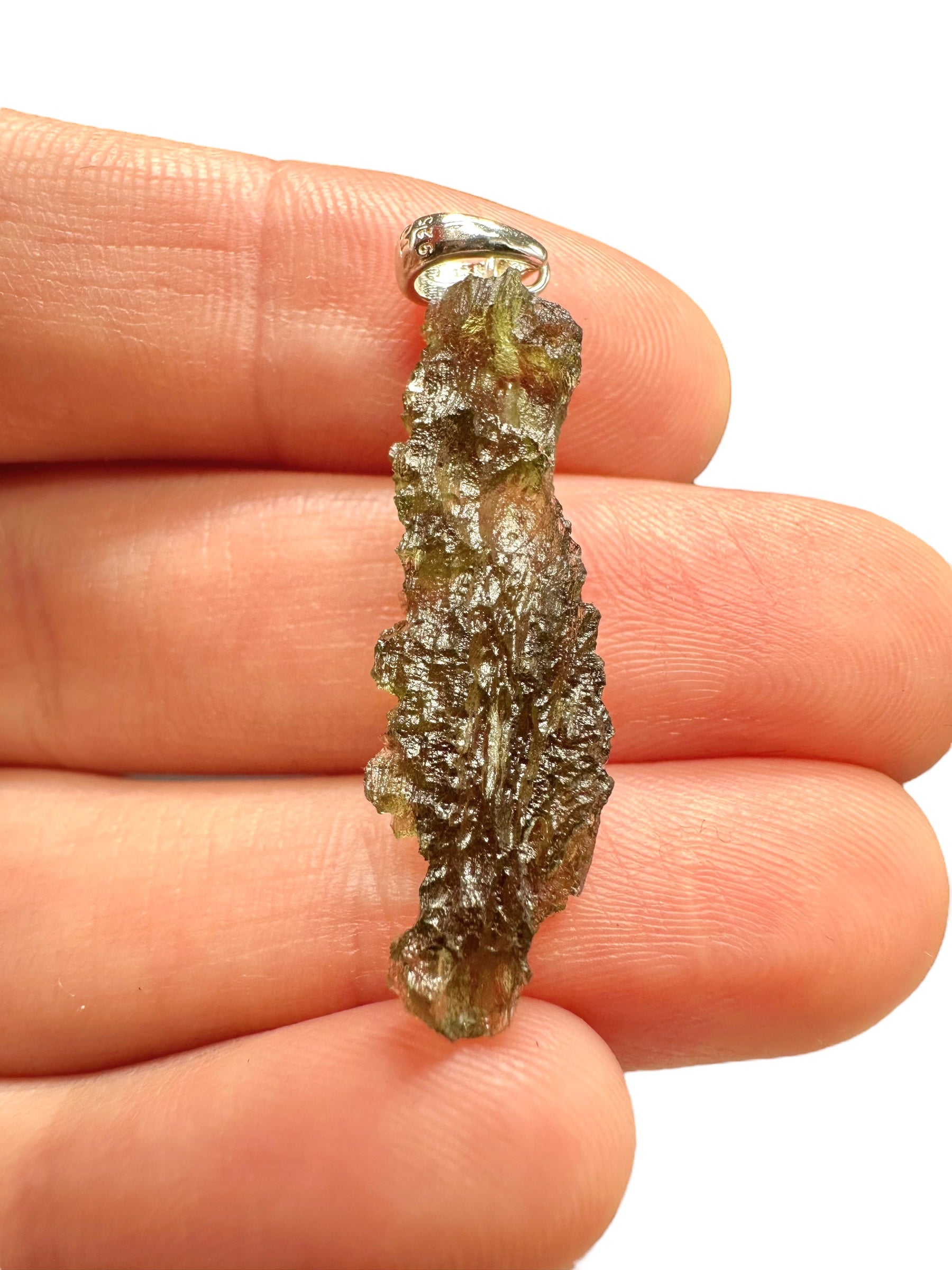Silver moldavite pendant 1,6g - SP/V335