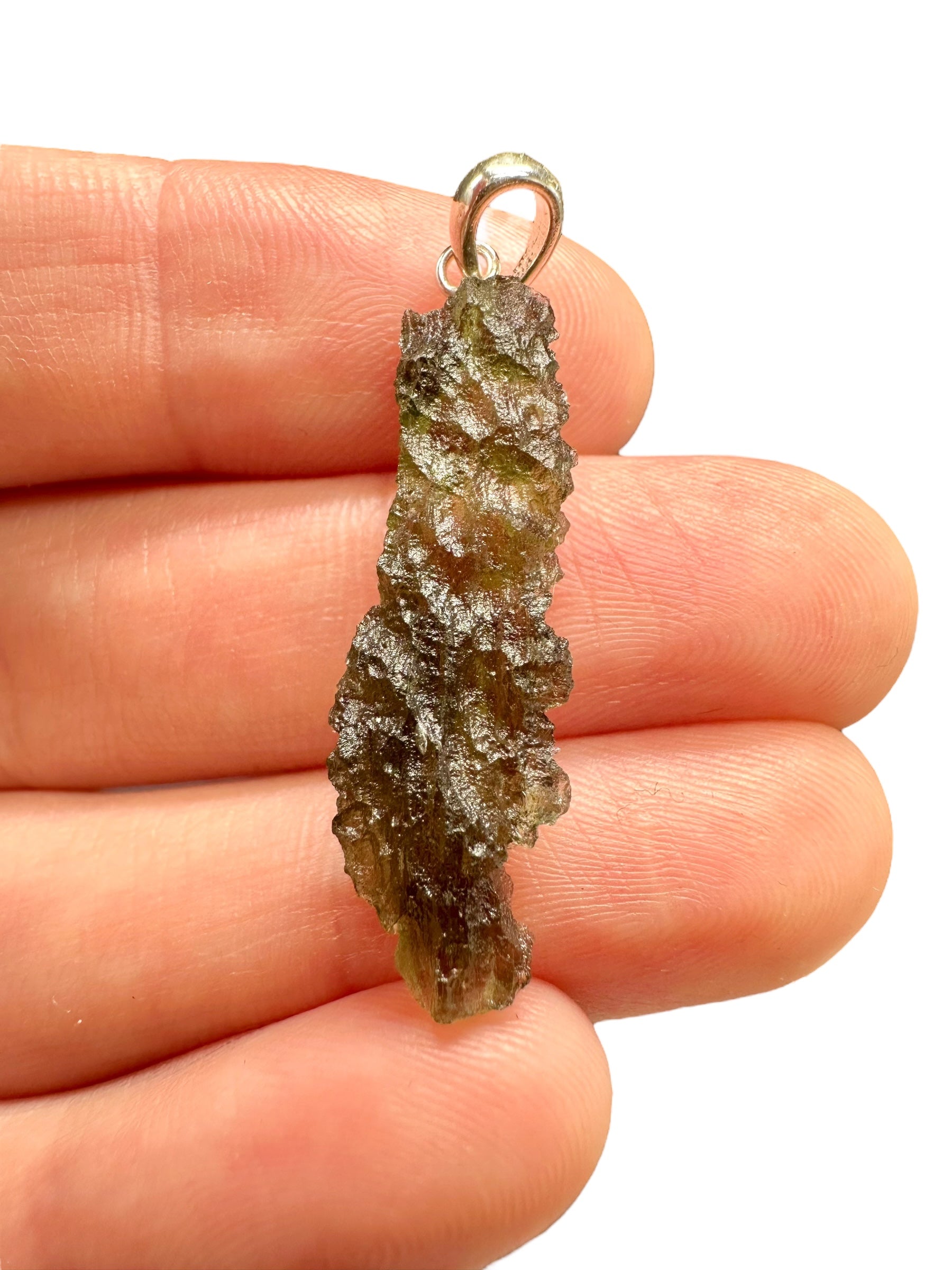Silver moldavite pendant 1,6g