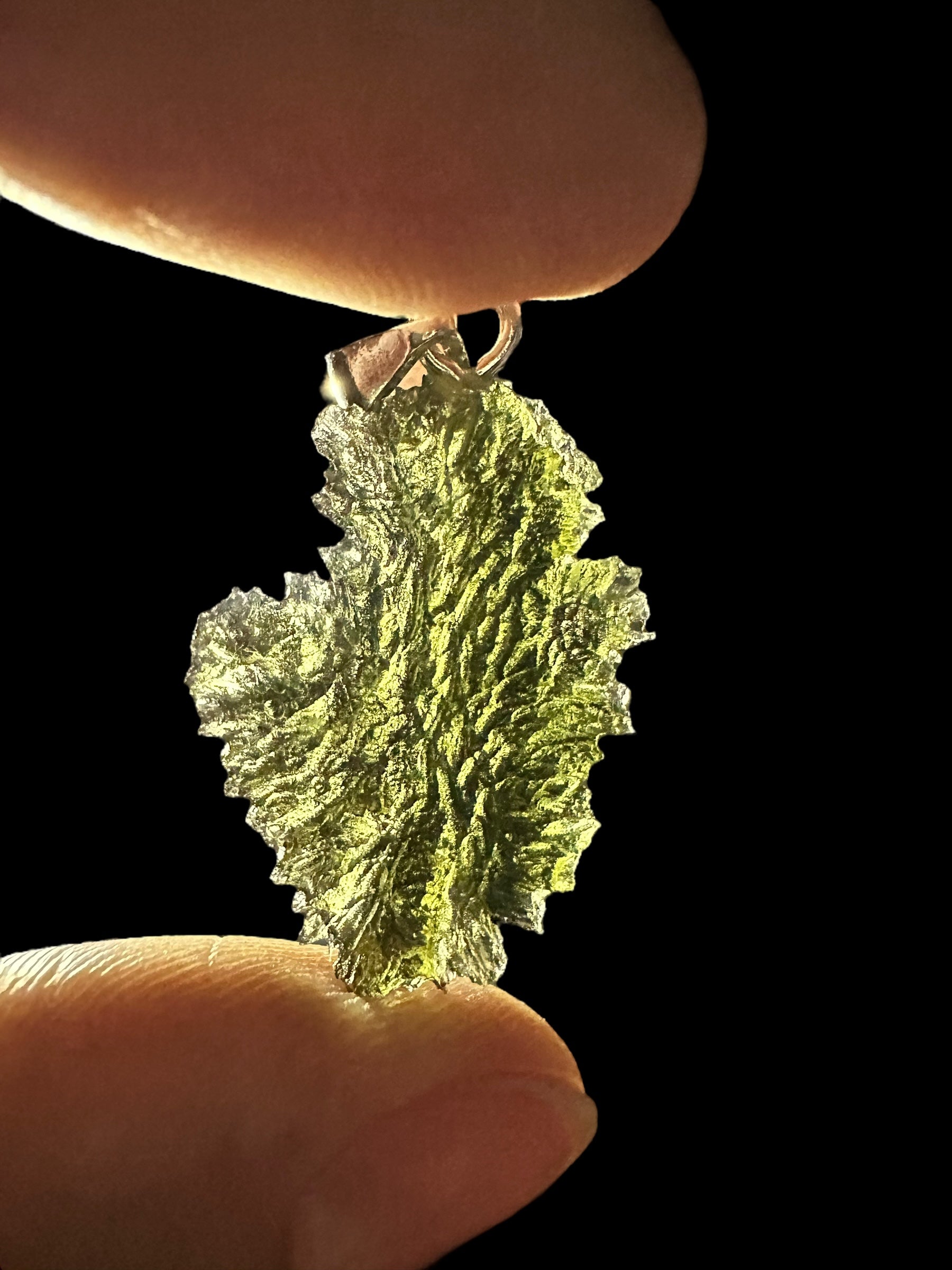 Silver moldavite pendant 2,6g - SP/V338
