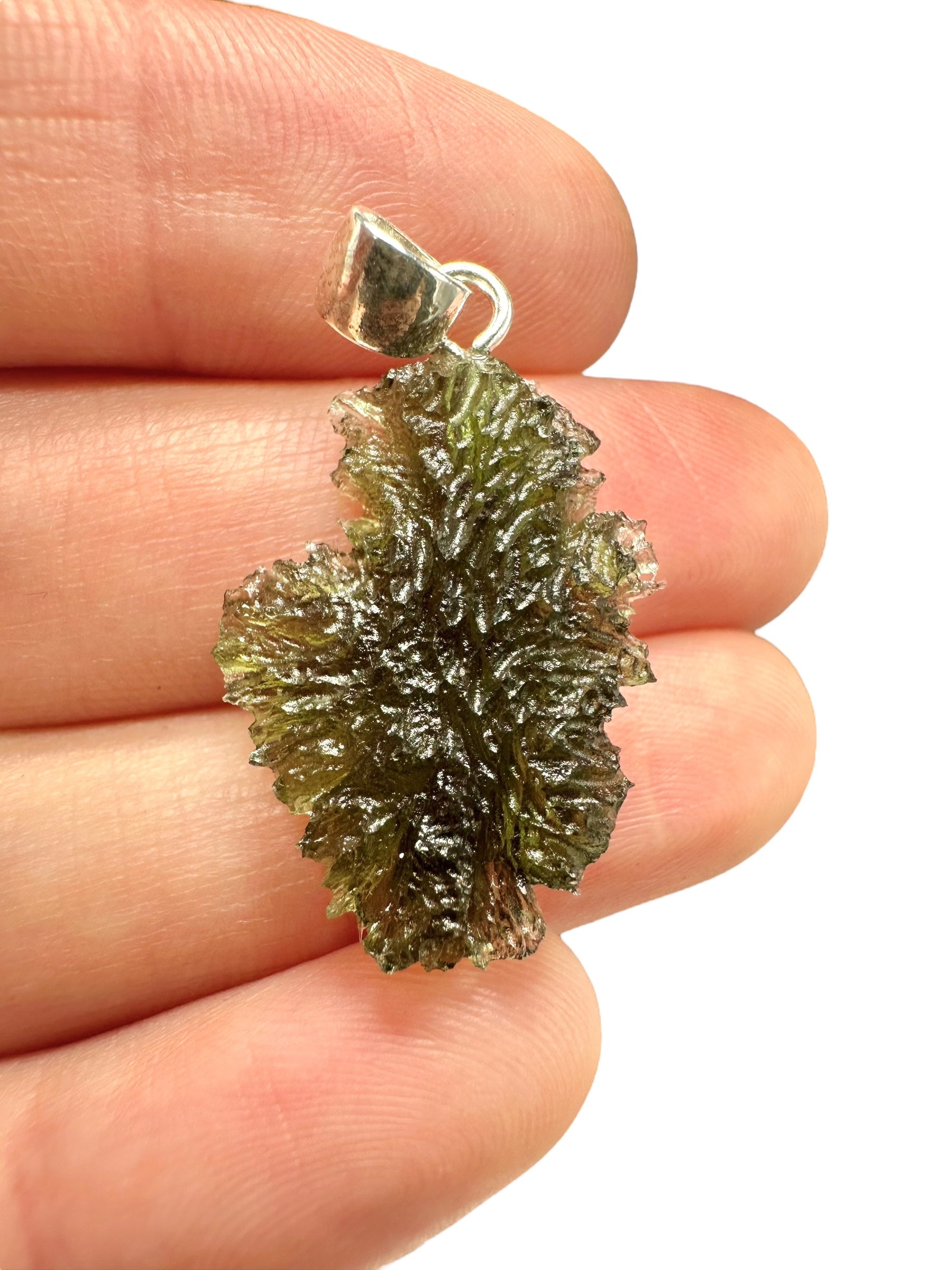 Silver moldavite pendant 2,6g