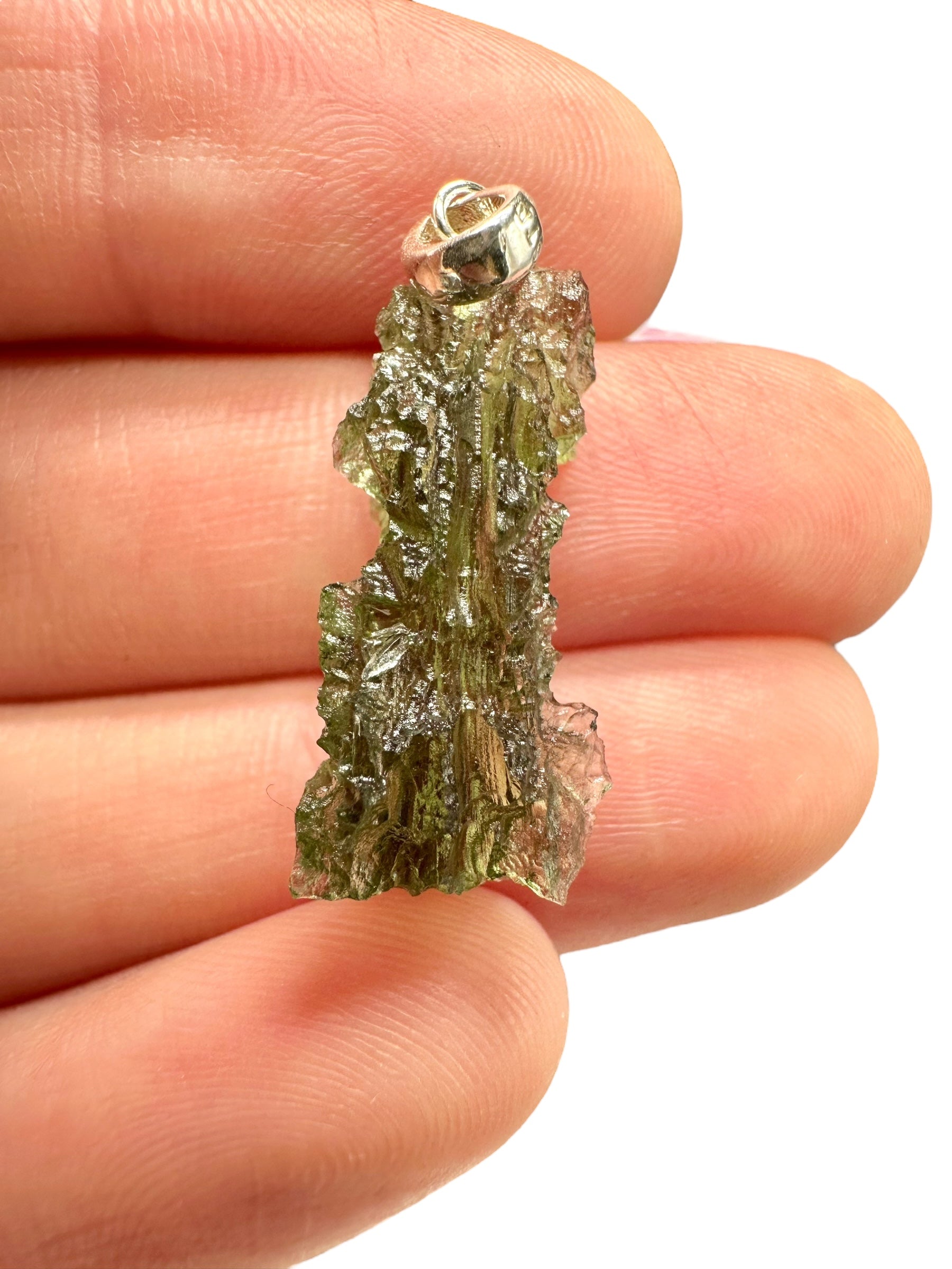 Silver moldavite pendant 1,8g