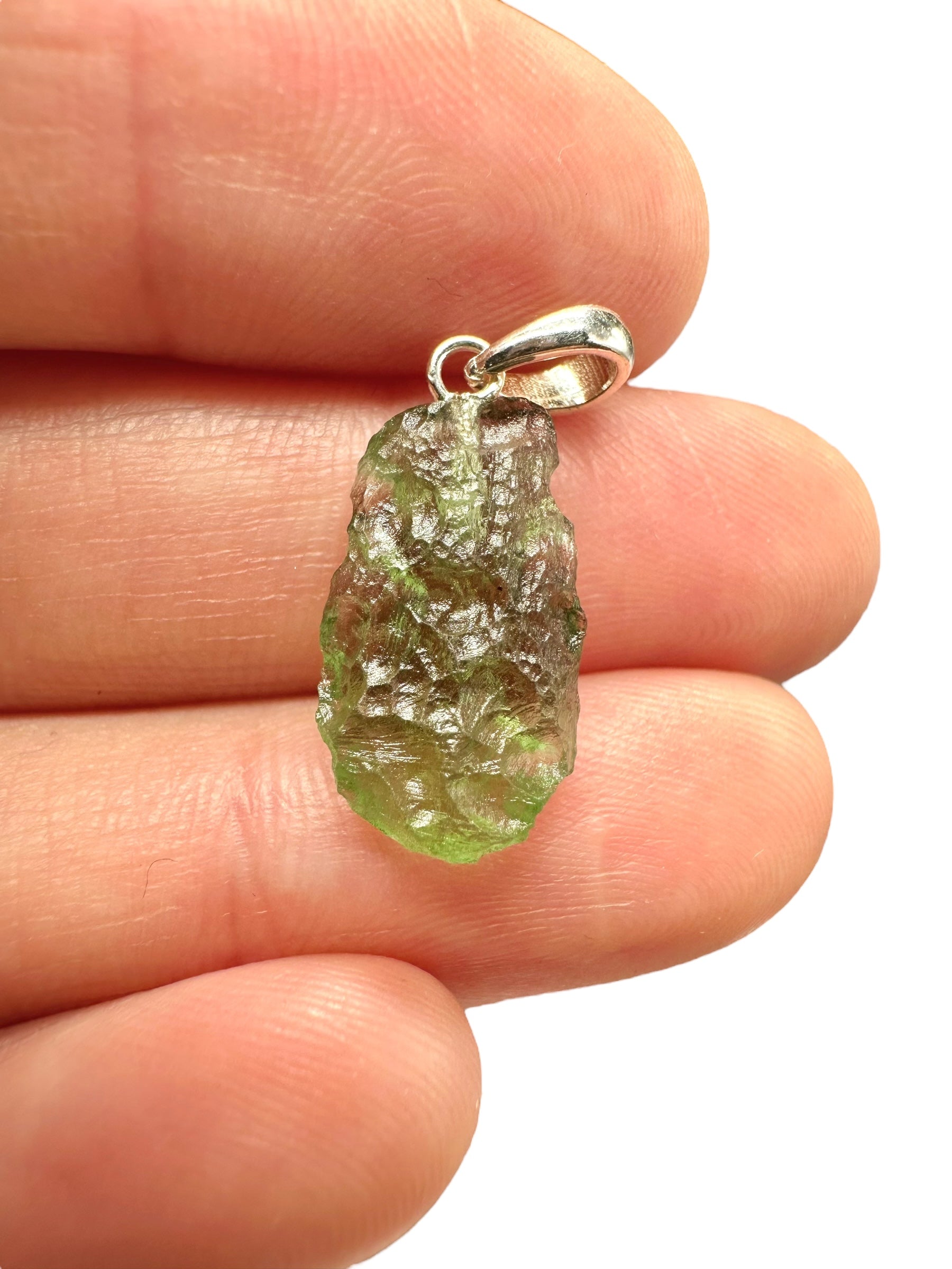 Silver moldavite pendant 1g