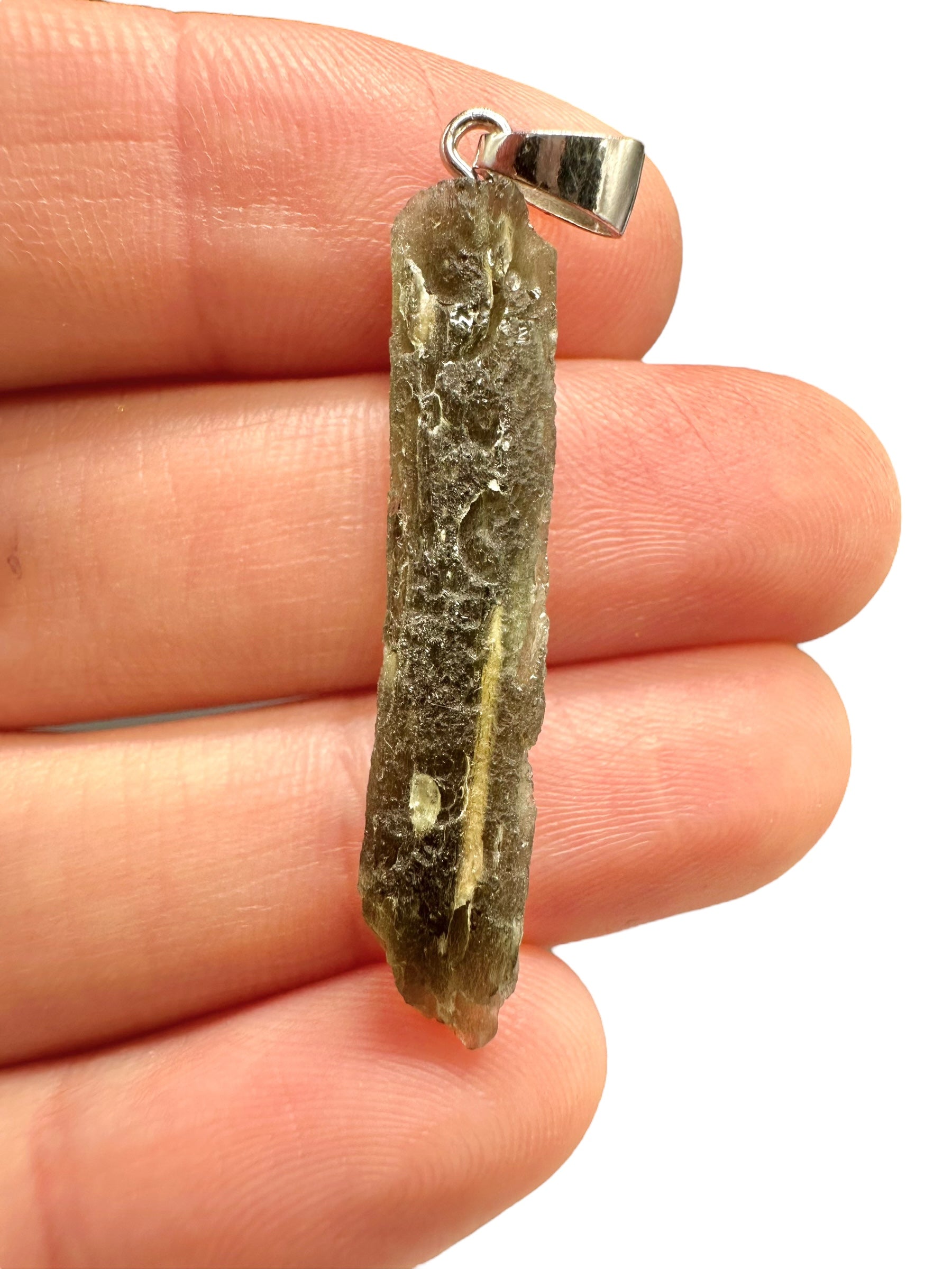 Silver moldavite pendant 2g