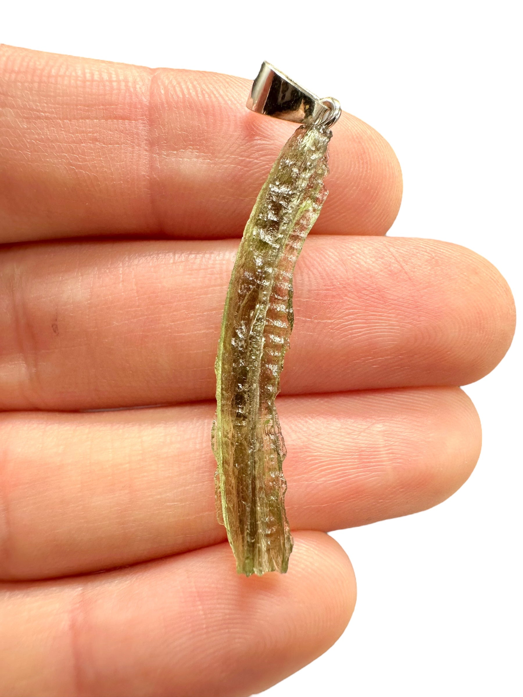 Silver moldavite pendant 1,2g