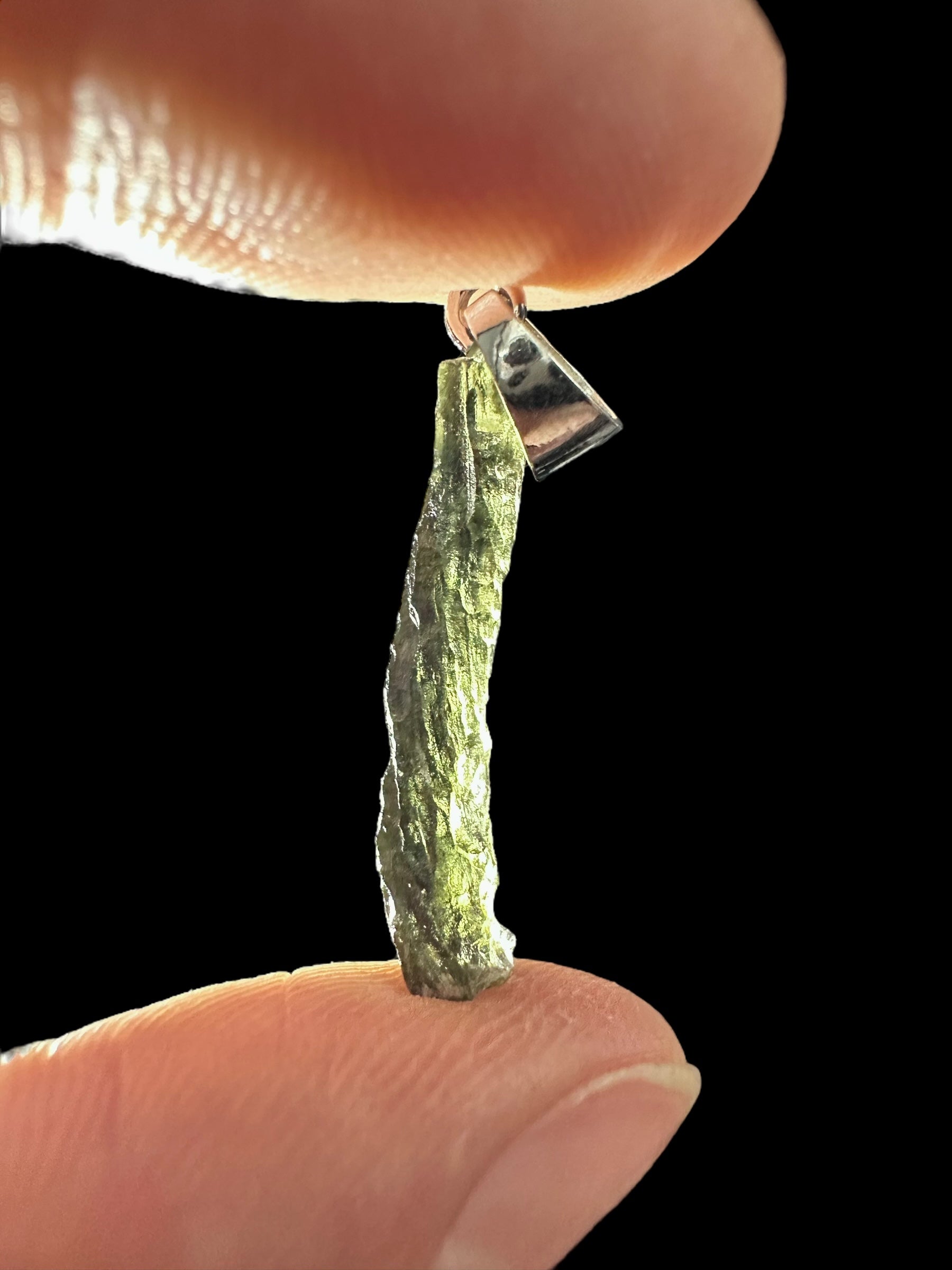 Silver moldavite pendant 0,8g - SP/V343