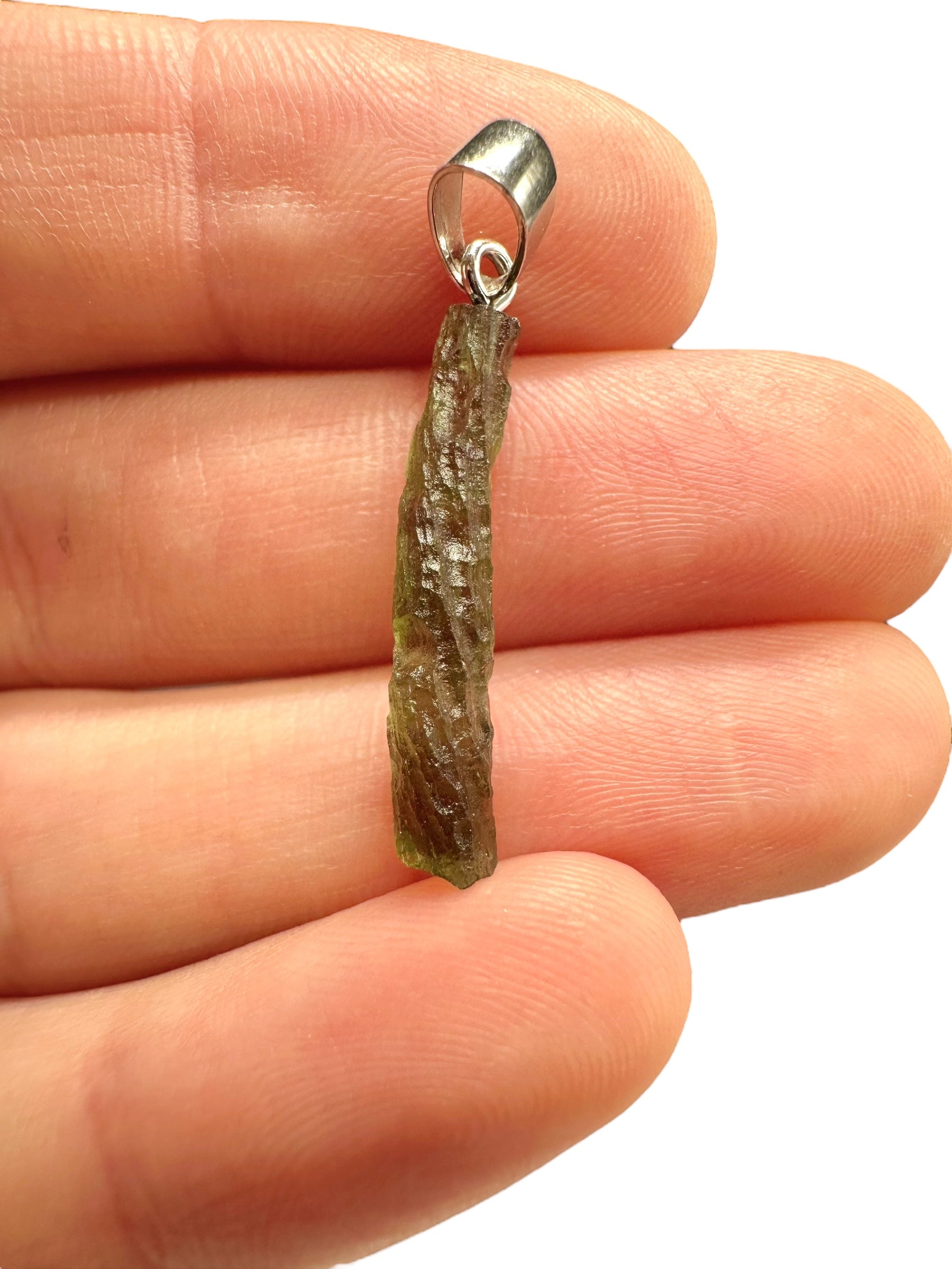 Silver moldavite pendant 0,8g
