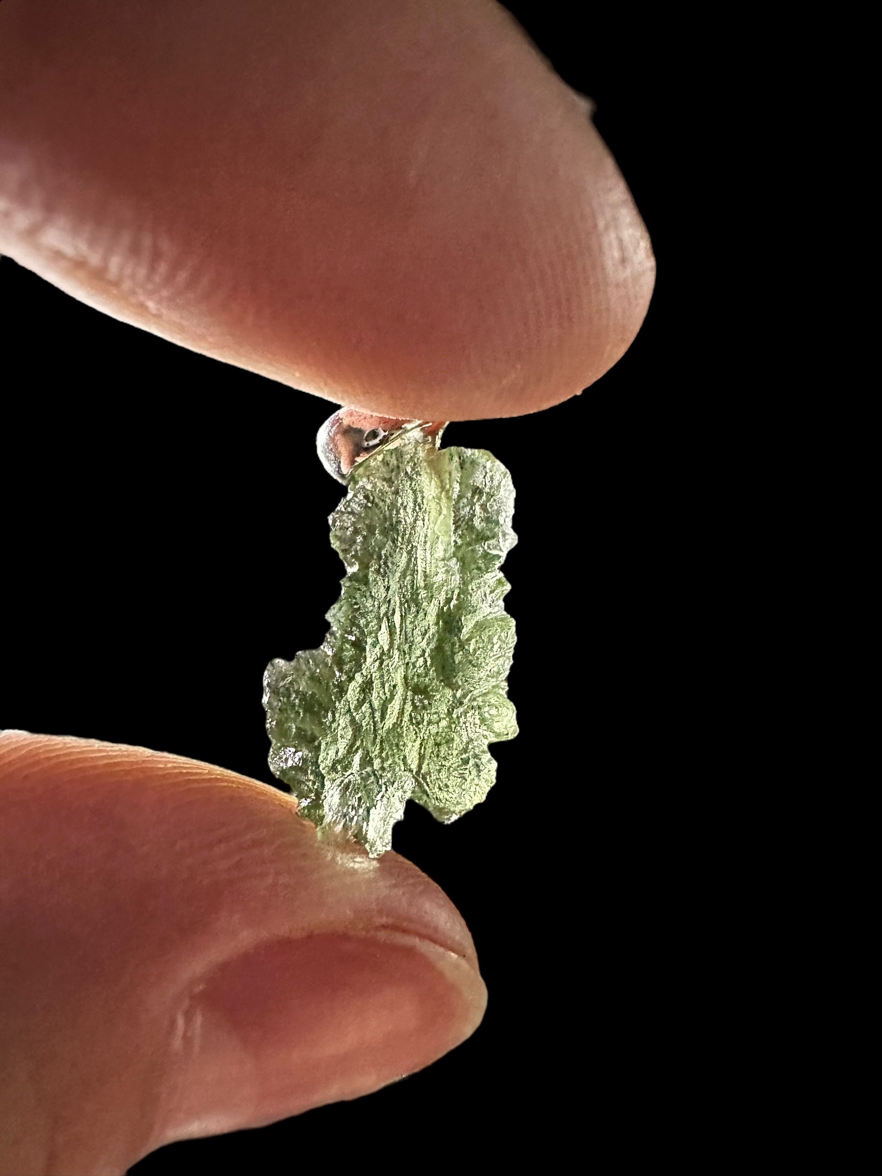 Silver moldavite pendant 0,9g - SP/V346
