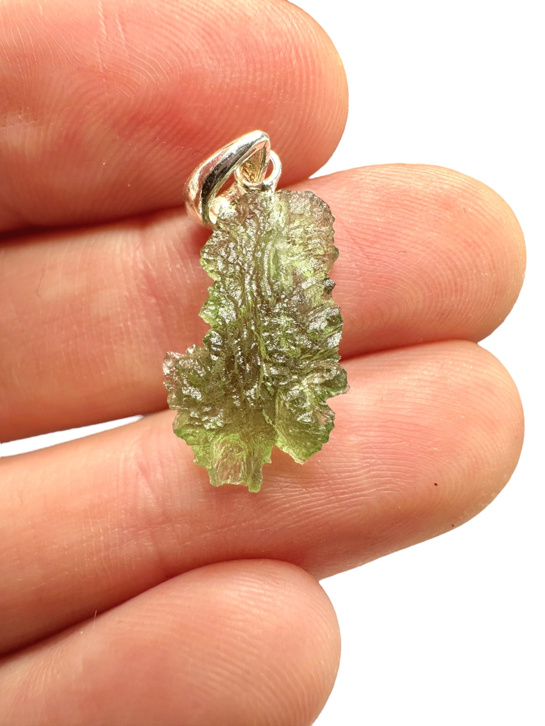 Silver moldavite pendant 0,9g