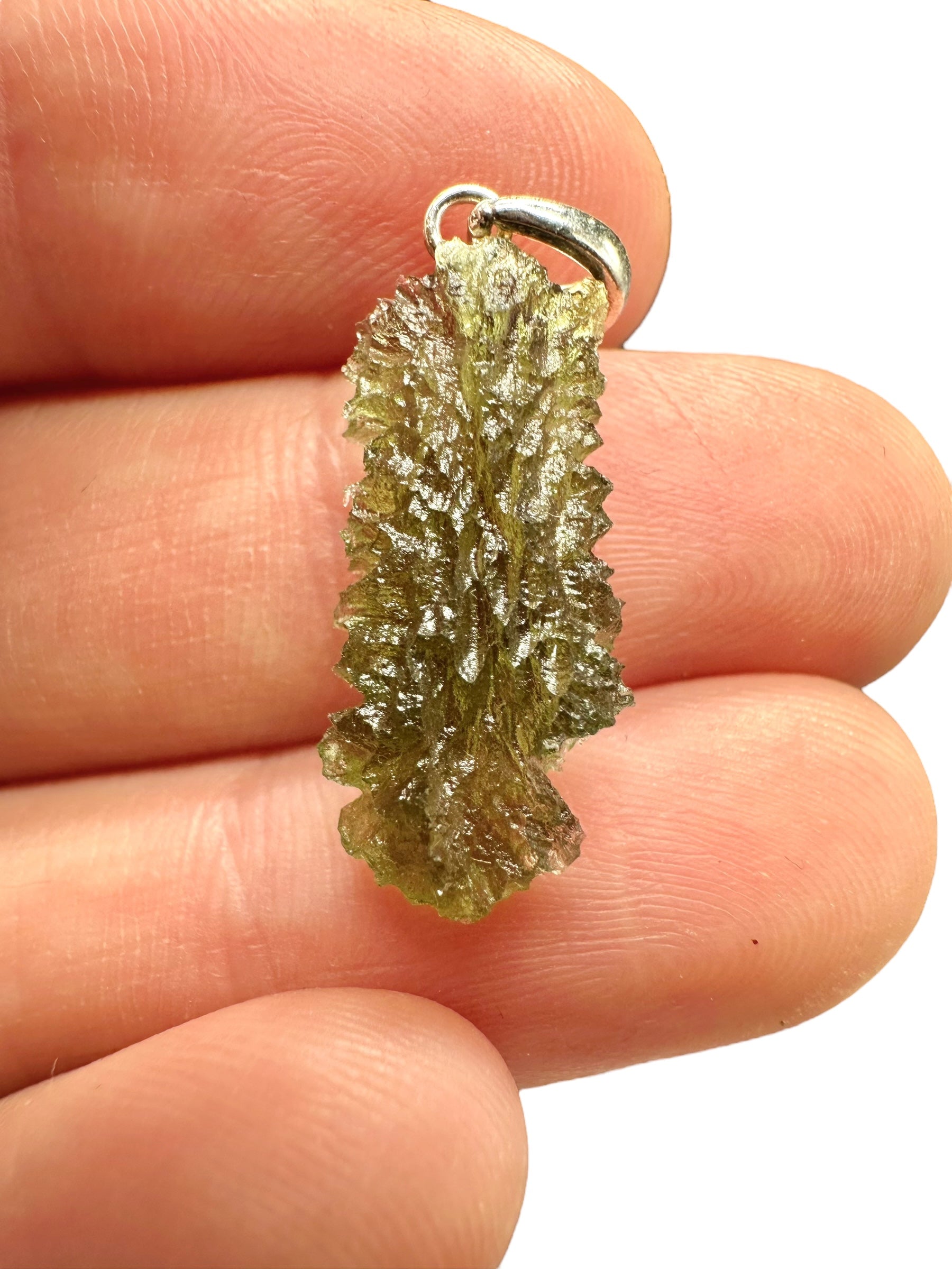 Silver moldavite pendant 1,2g