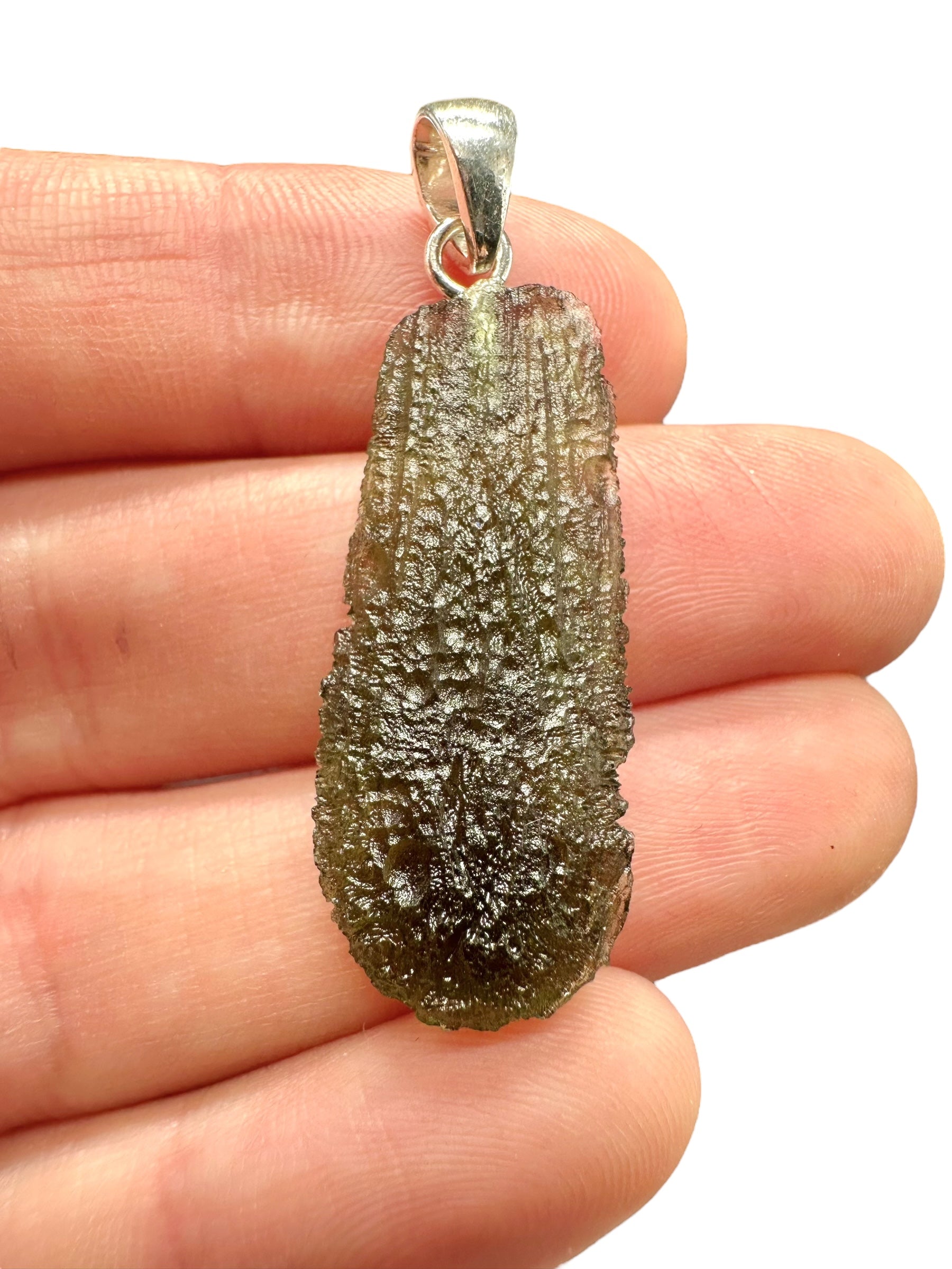Silver moldavite pendant 3,2g