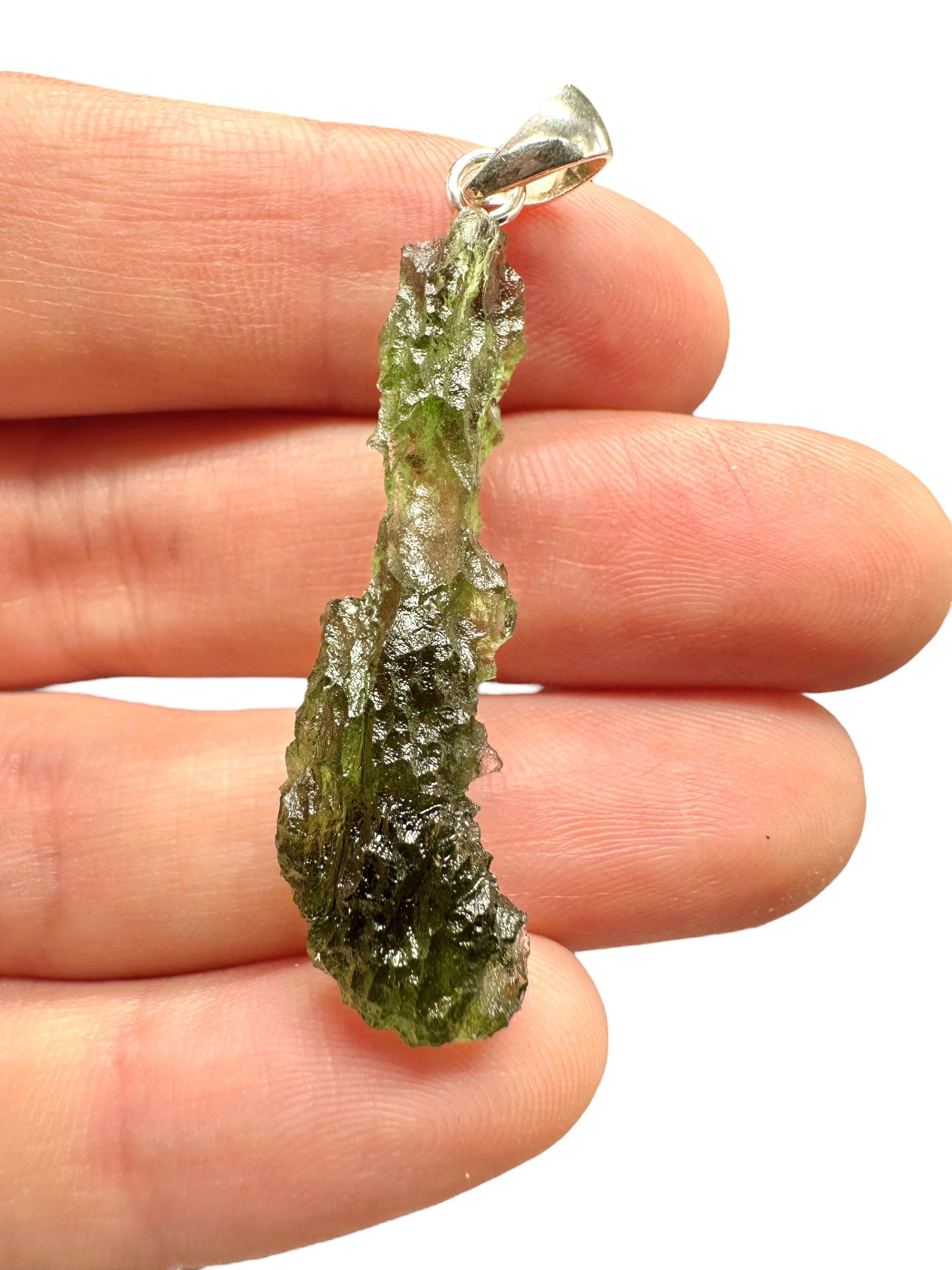 Silver moldavite pendant 3,3g
