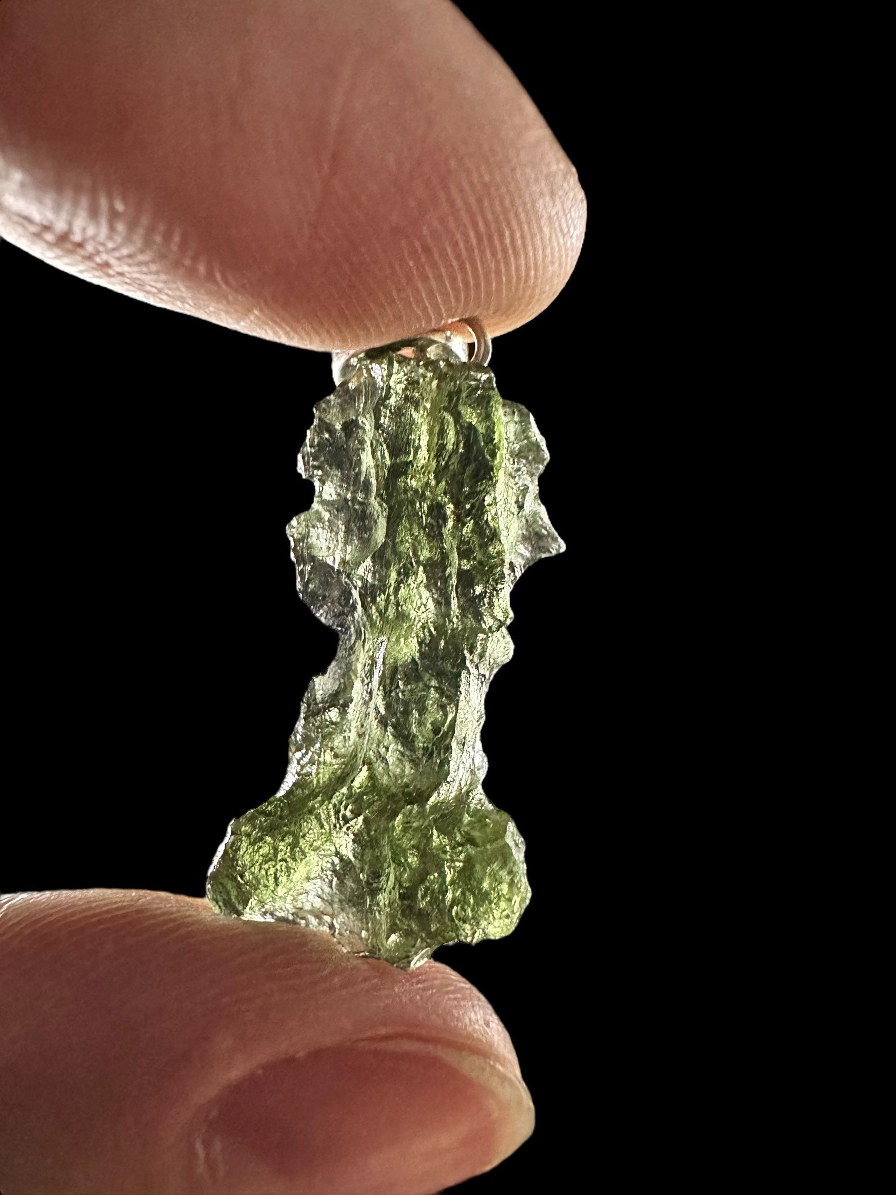Silver moldavite pendant 2g - SP/V352