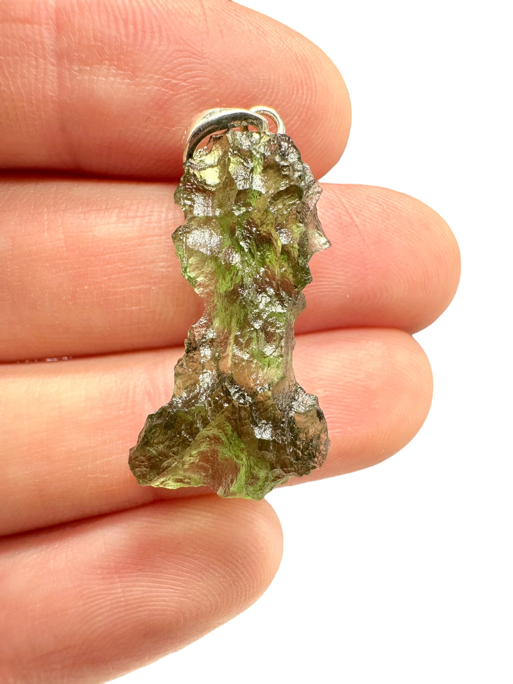 Silver moldavite pendant 2g