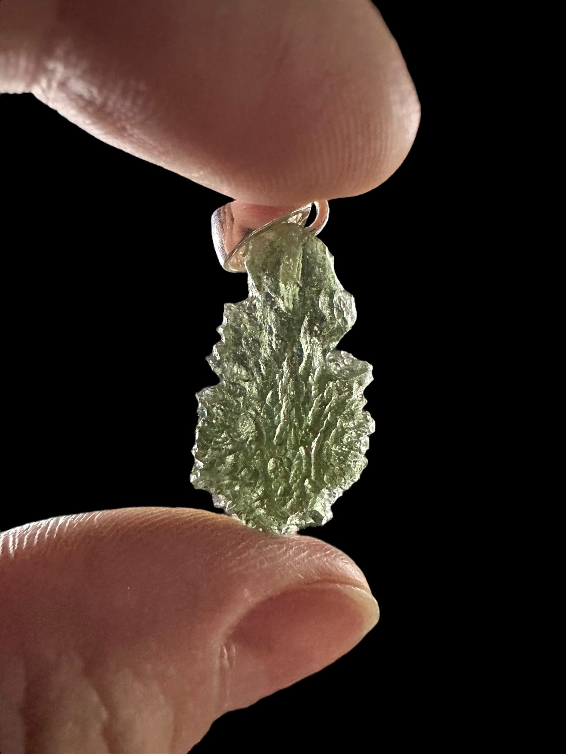 Silver moldavite pendant 2g - SP/V353