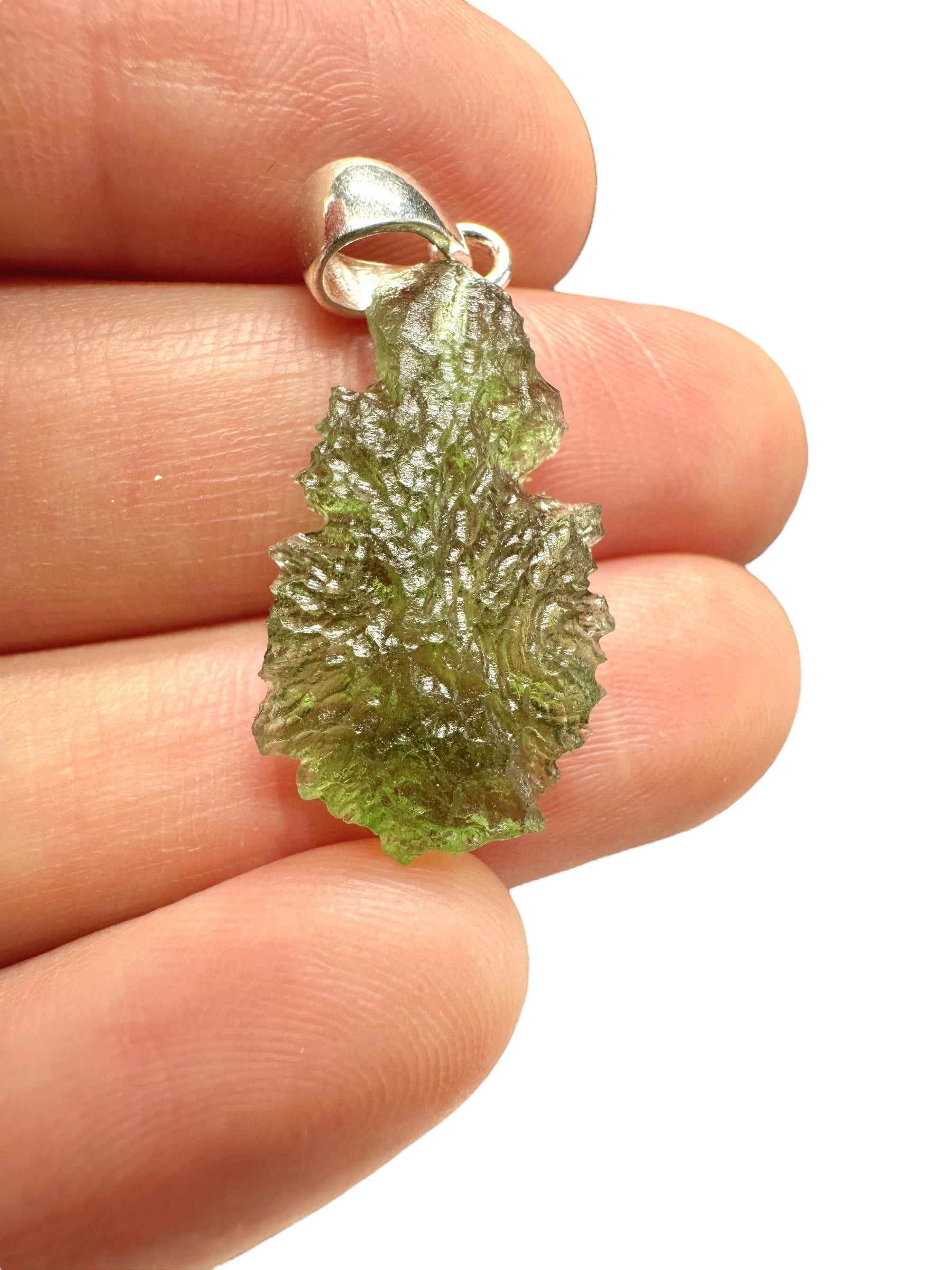Silver moldavite pendant 2g