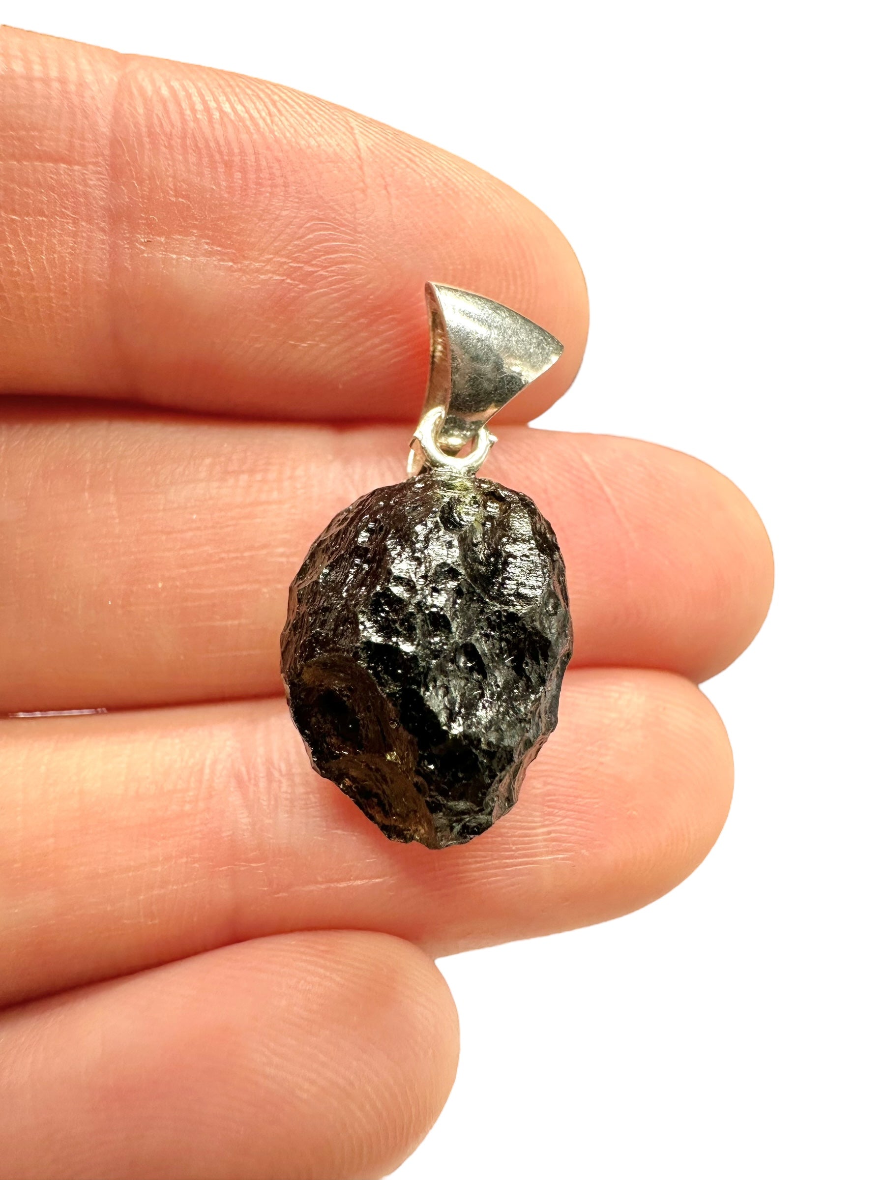 Silver moldavite pendant 2,4g