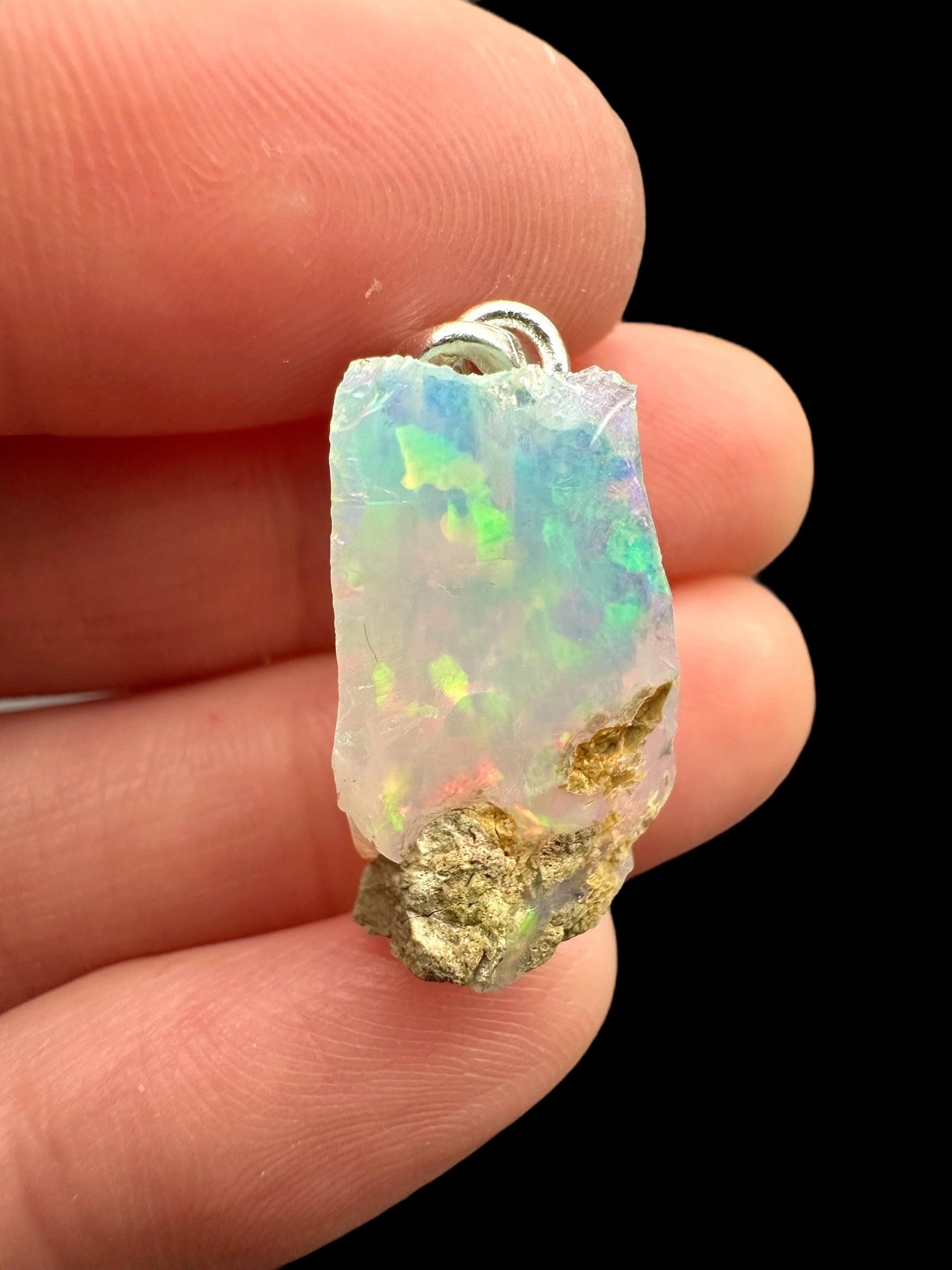 Silver precious opal pendant - SP/OP045