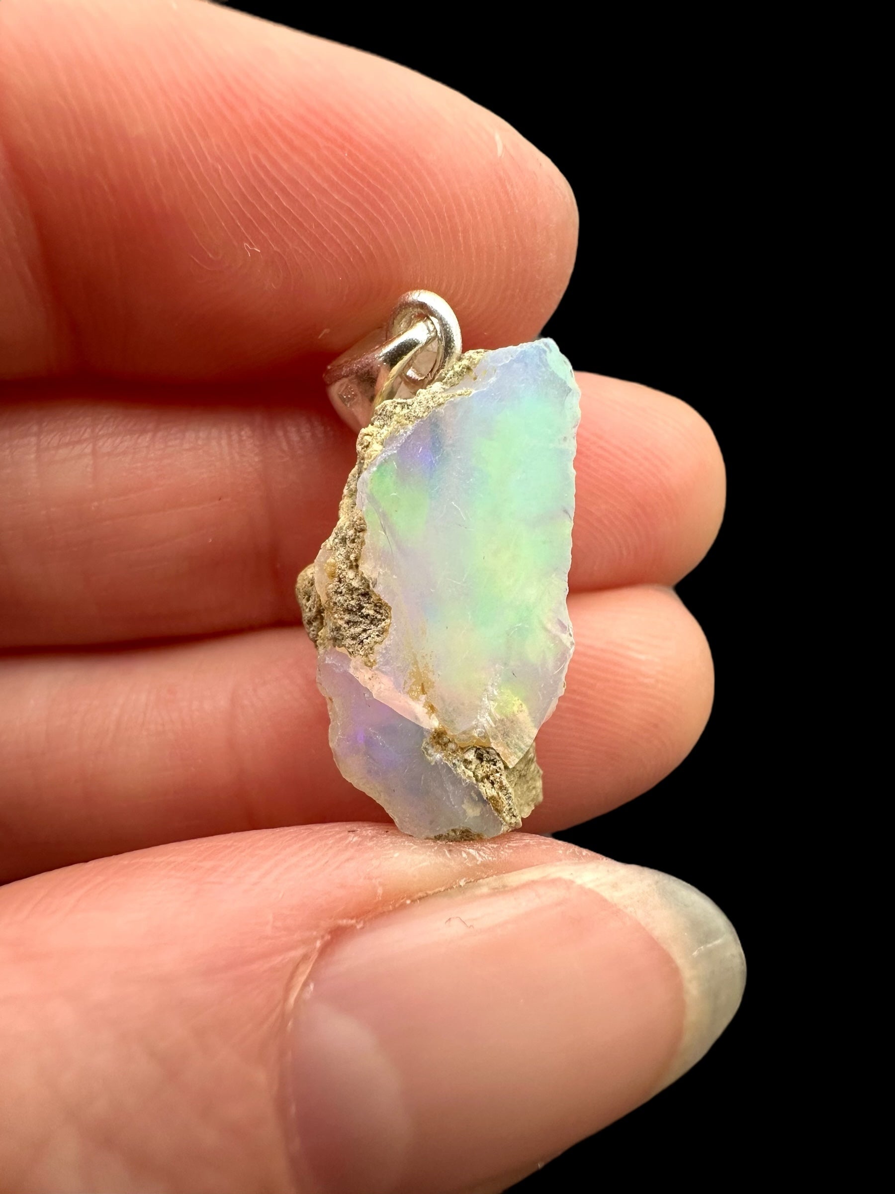 Silver precious opal pendant - SP/OP045