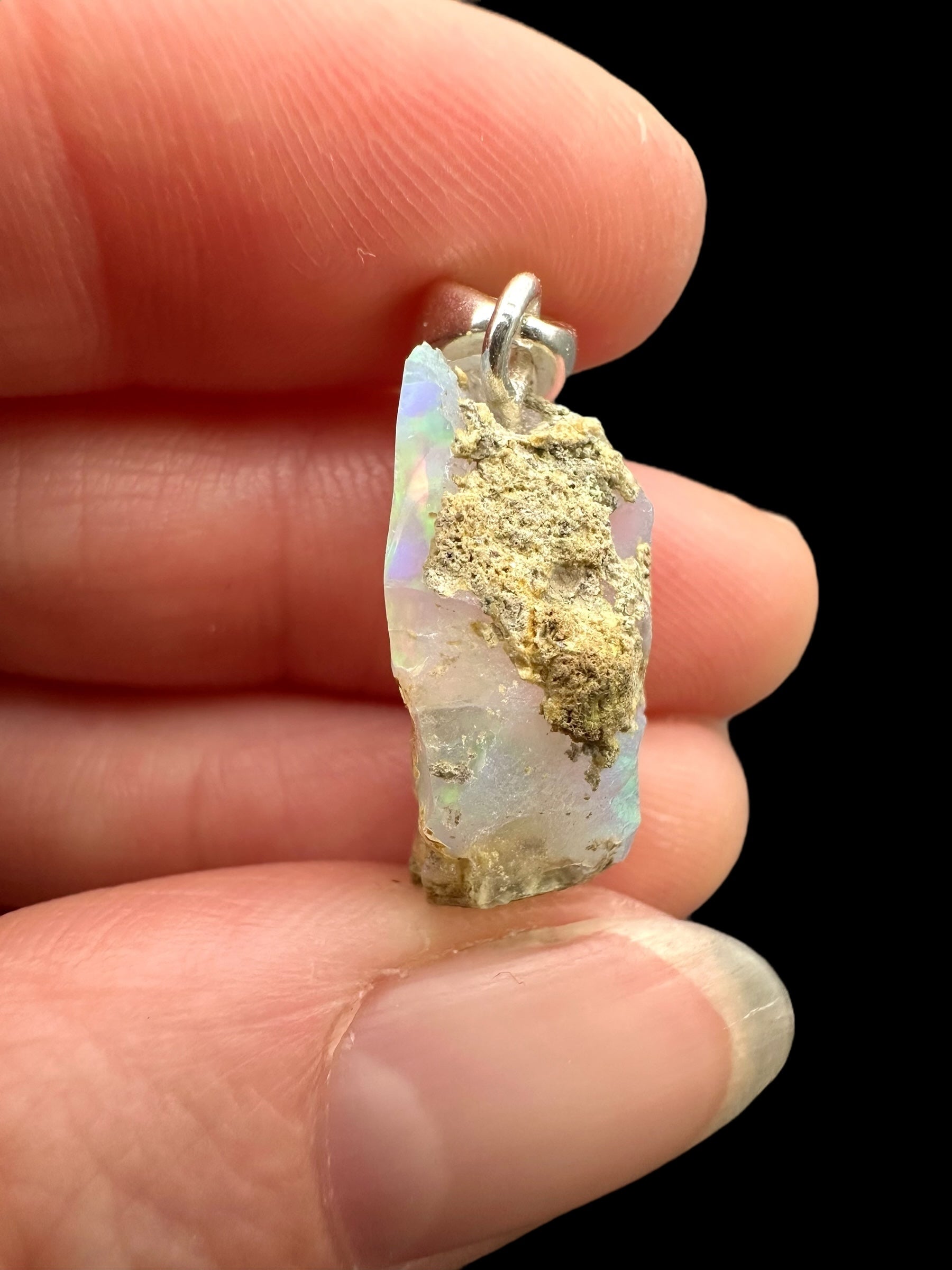 Silver precious opal pendant - SP/OP045