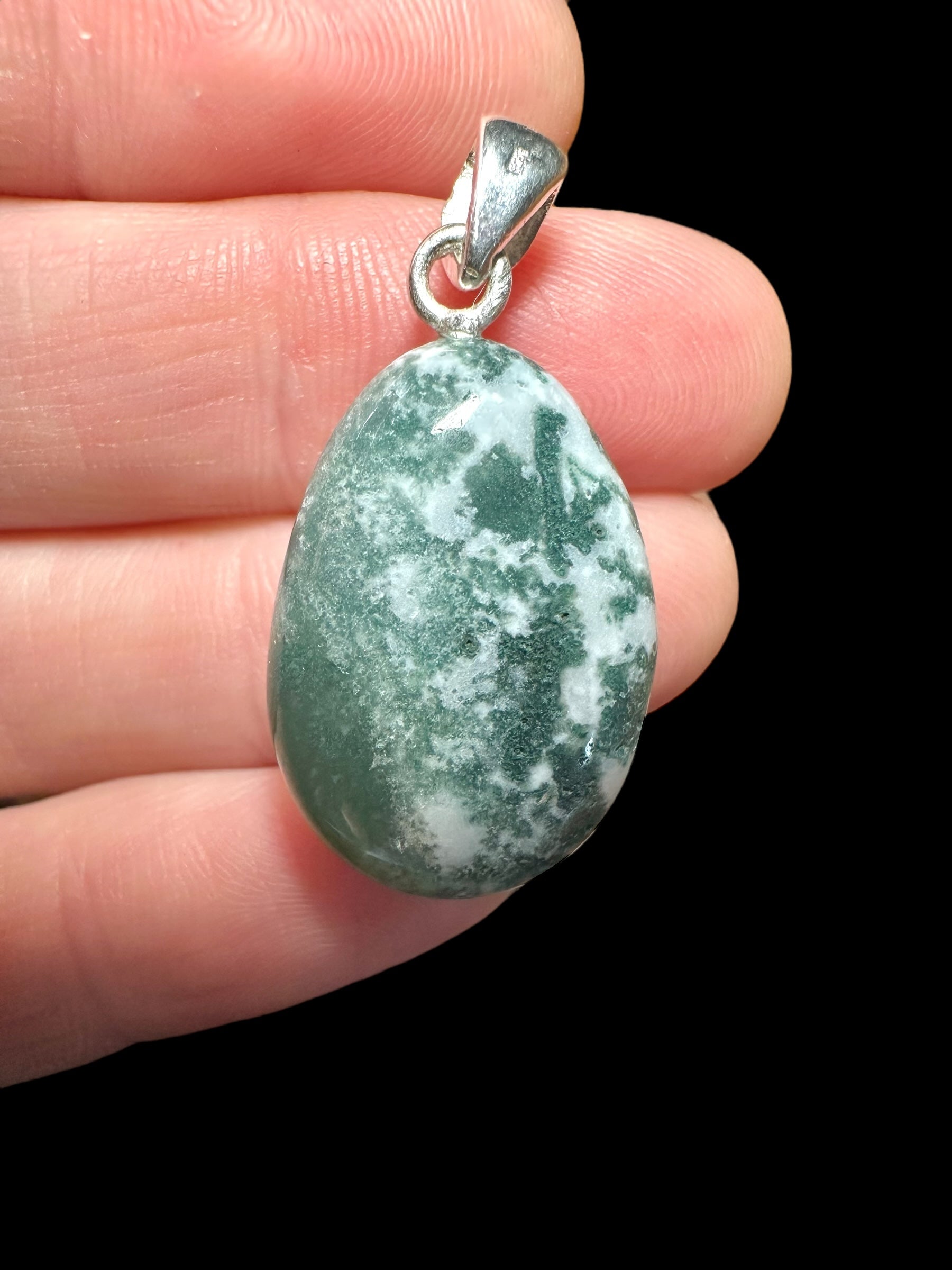 Silver pendant made from moss agate - SP/ME28