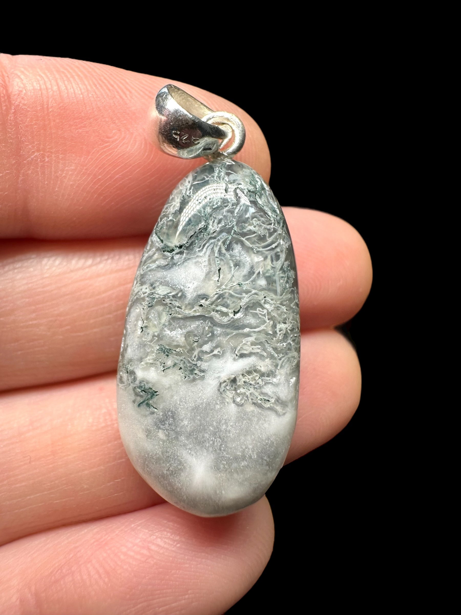 Silver pendant made from moss agate - SP/ME39