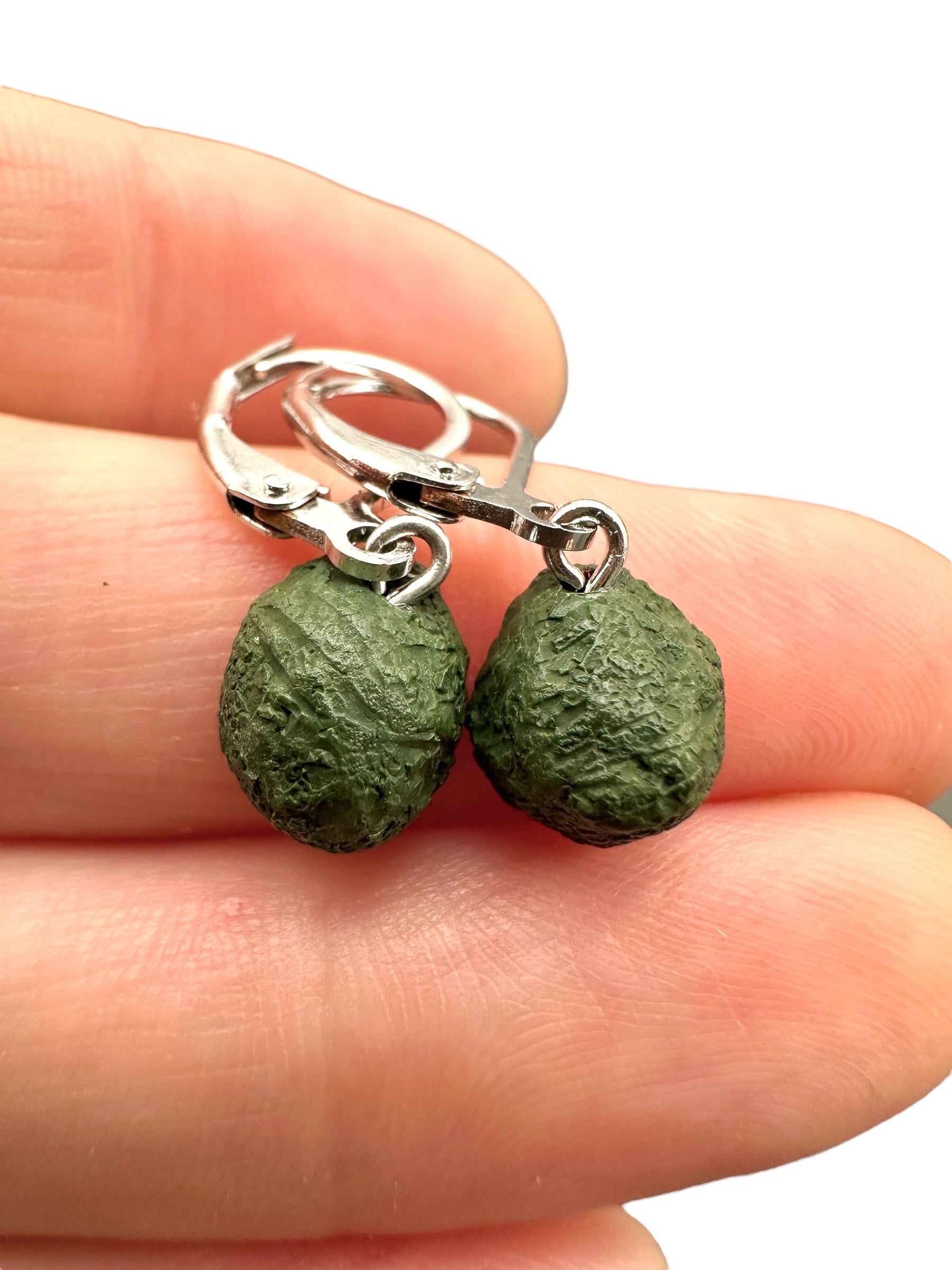 Silver agate minigeode earrings - SP/A009