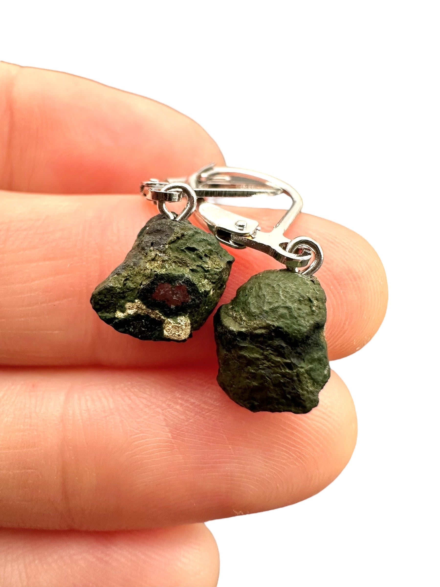 Silver agate minigeode earrings - SP/A012