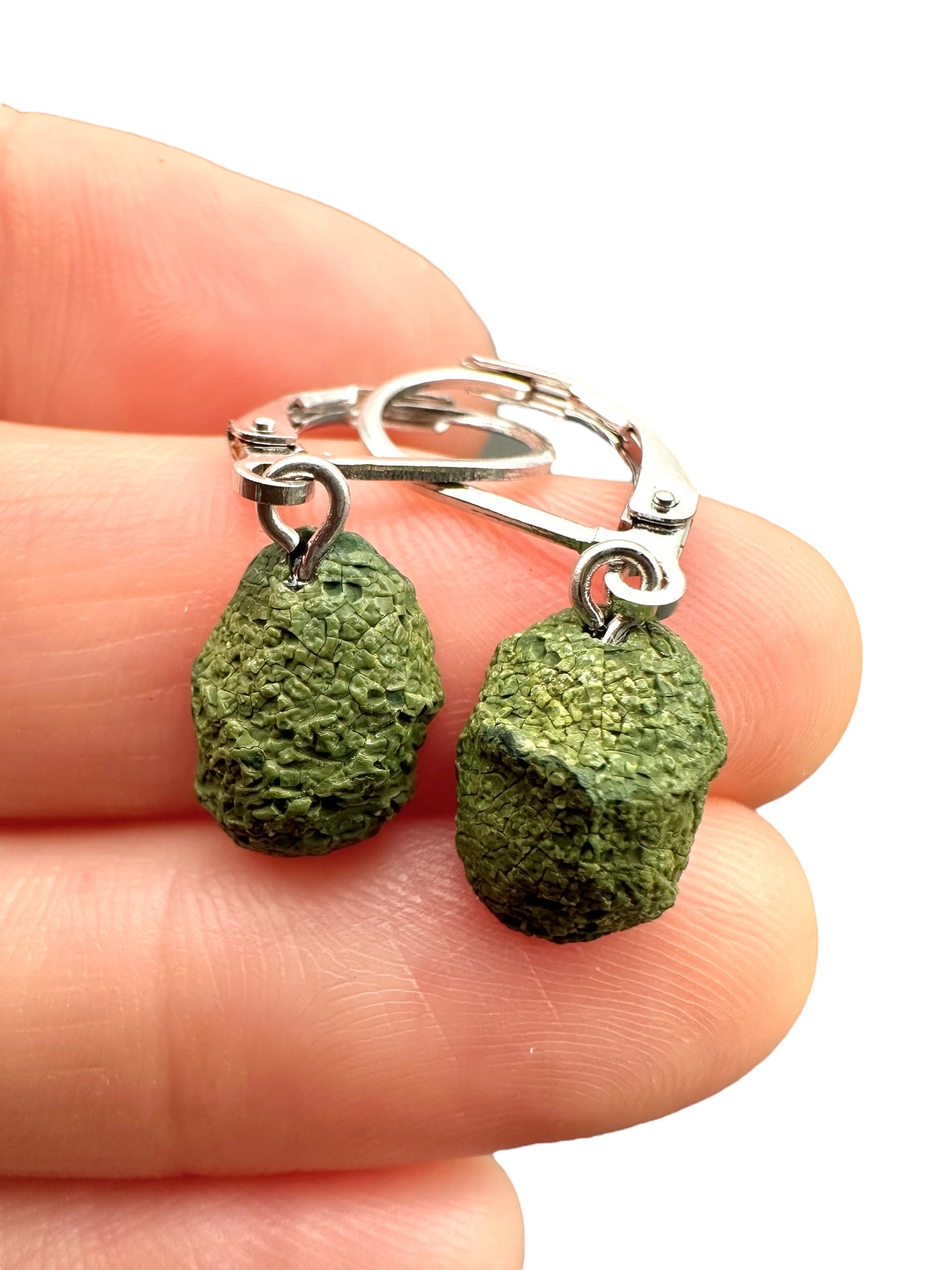 Silver agate minigeode earrings - SP/A013