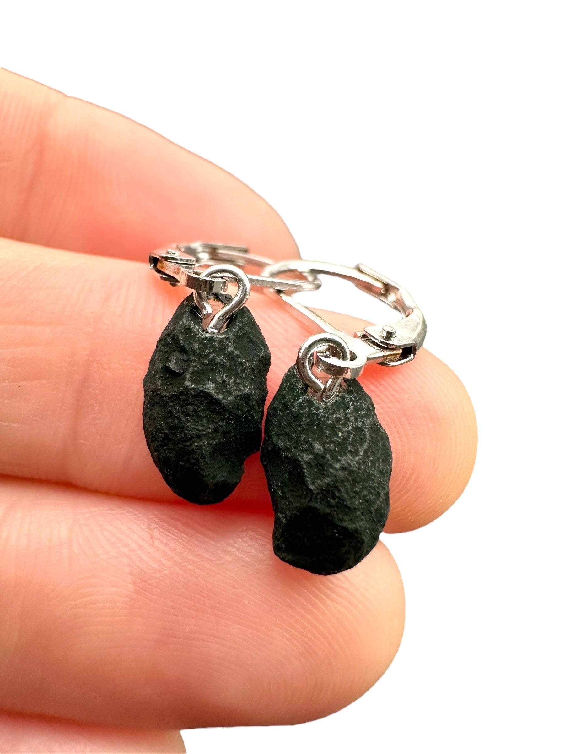 Silver agate minigeode earrings - SP/A014