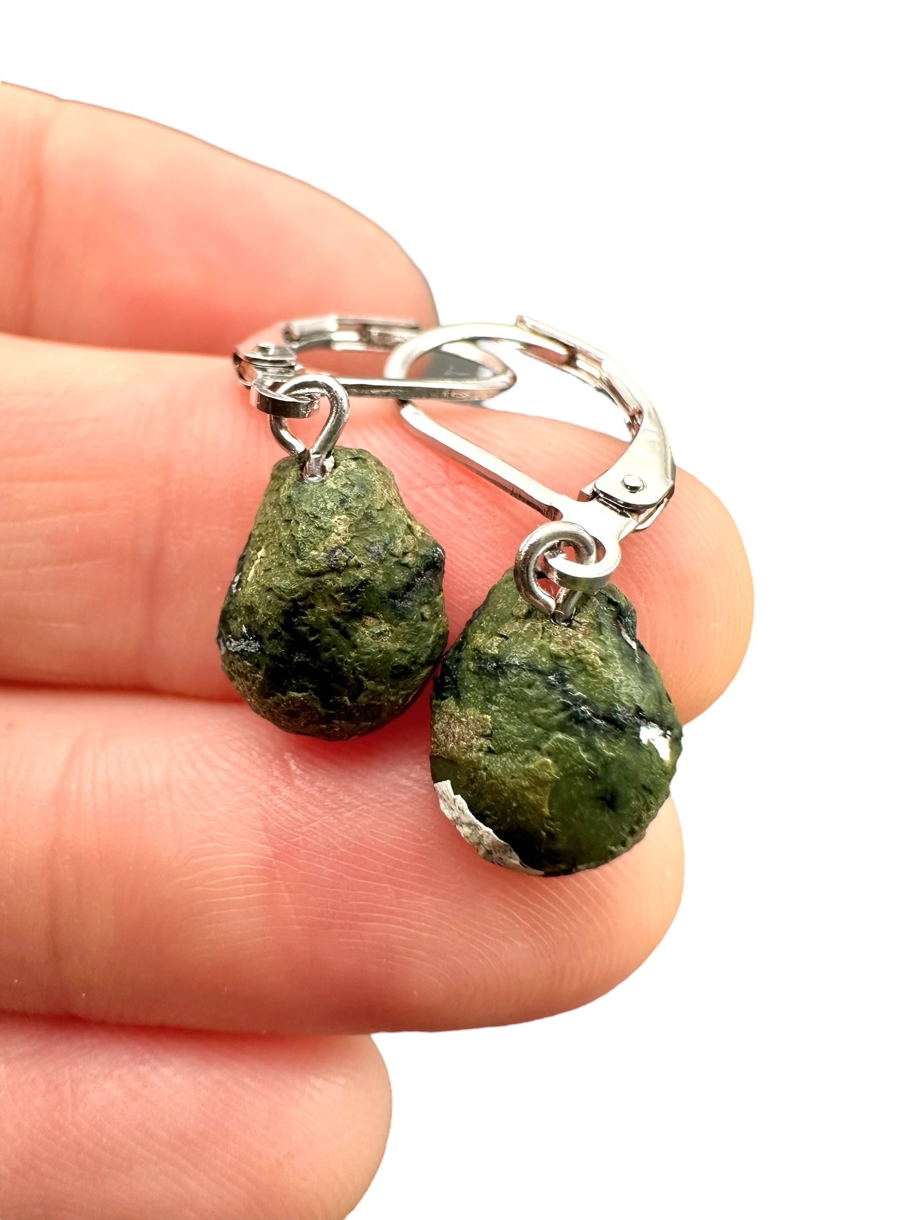 Silver agate minigeode earrings - SP/A015
