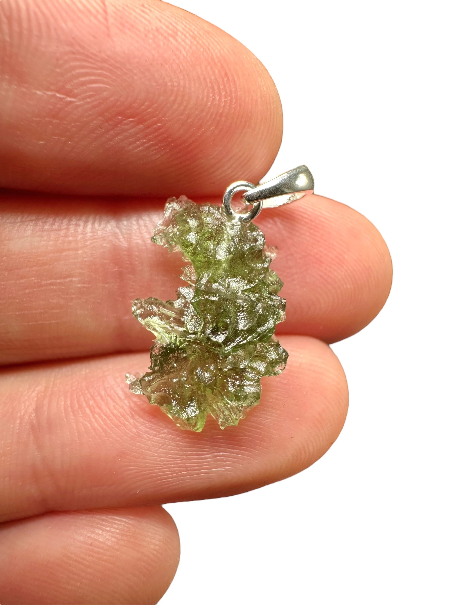 Silver moldavite pendant 0,9g