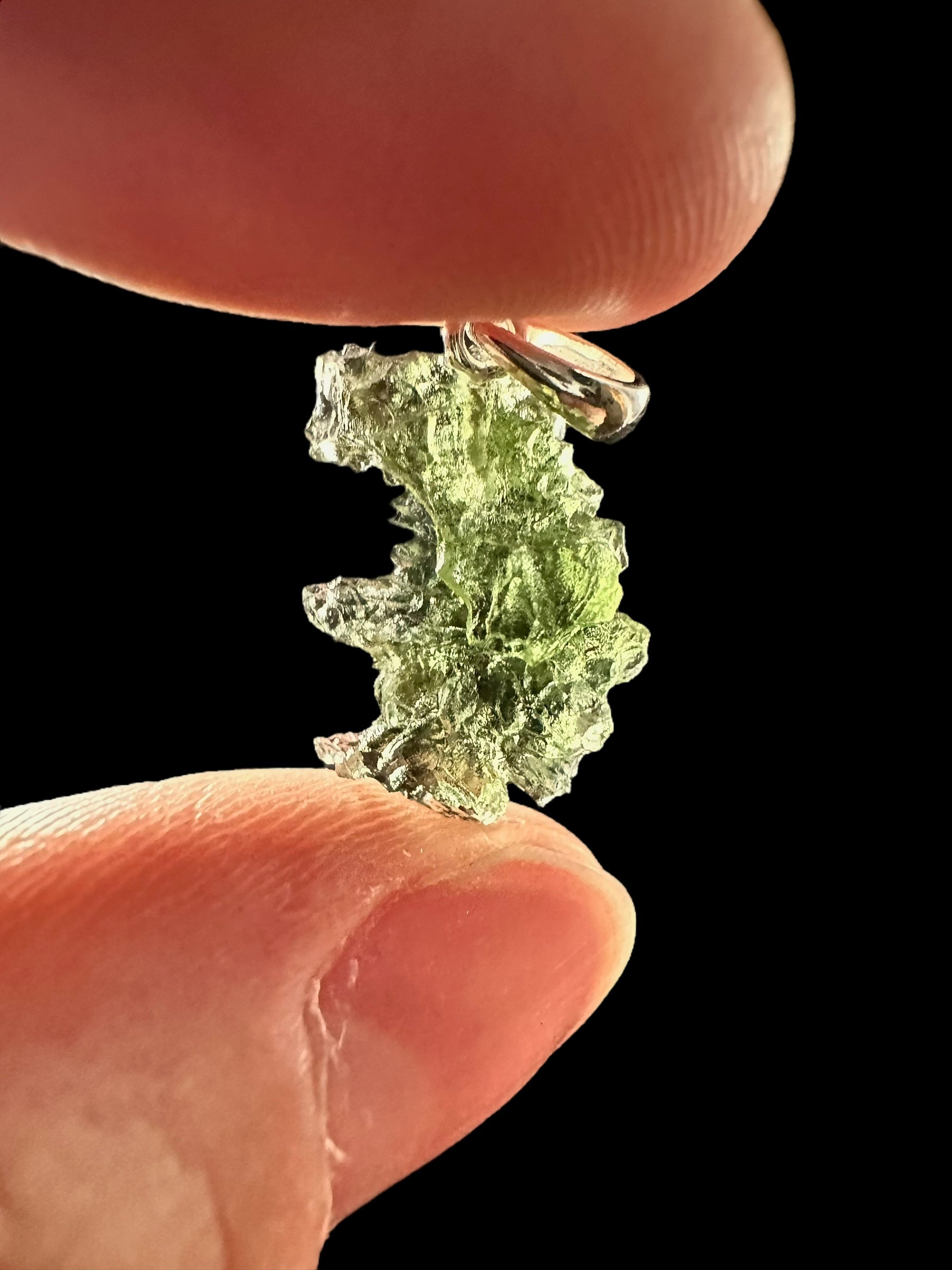Silver moldavite pendant 0,9g - SP/V365