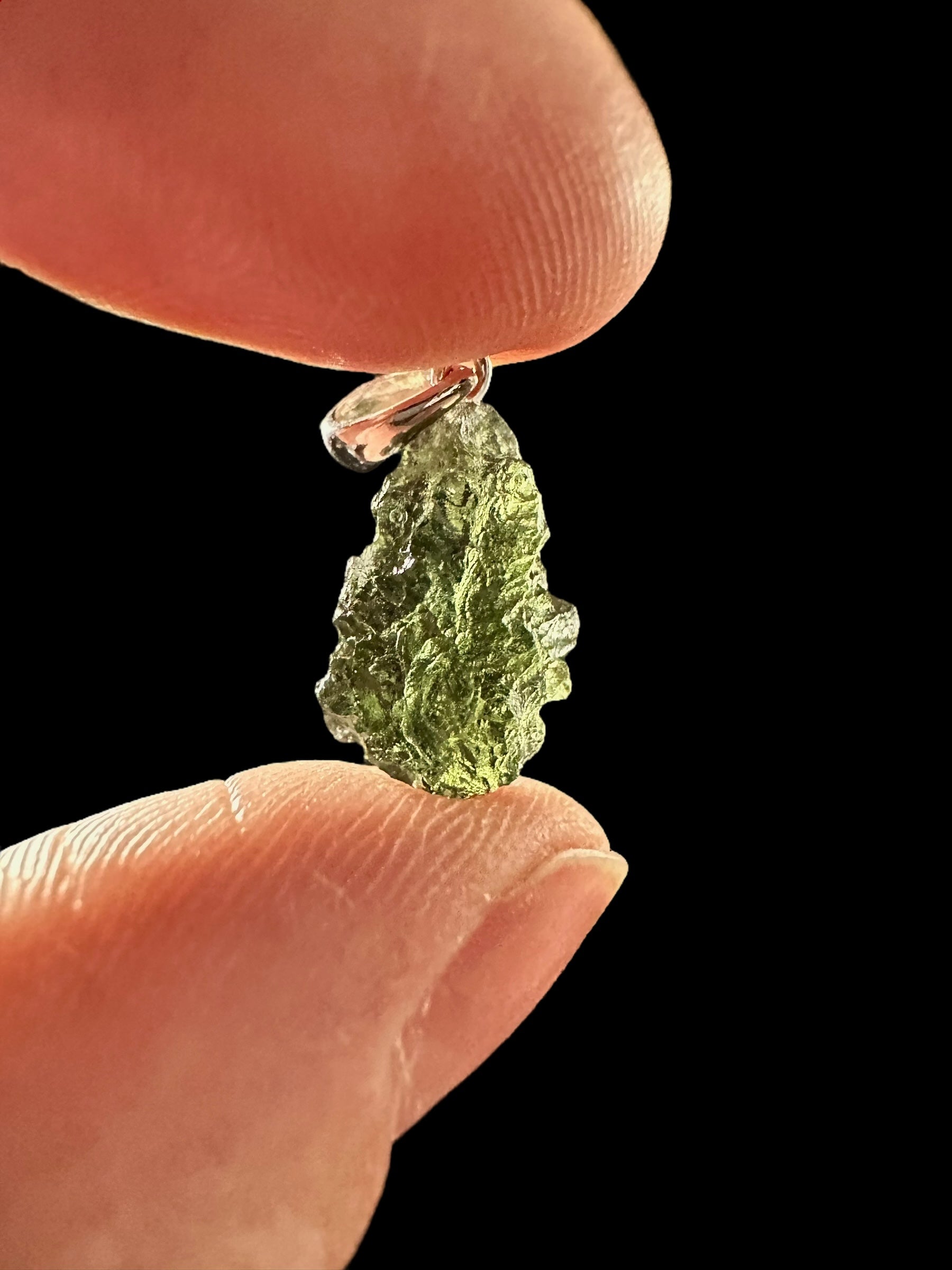 Silver moldavite pendant 1,2g - SP/V367