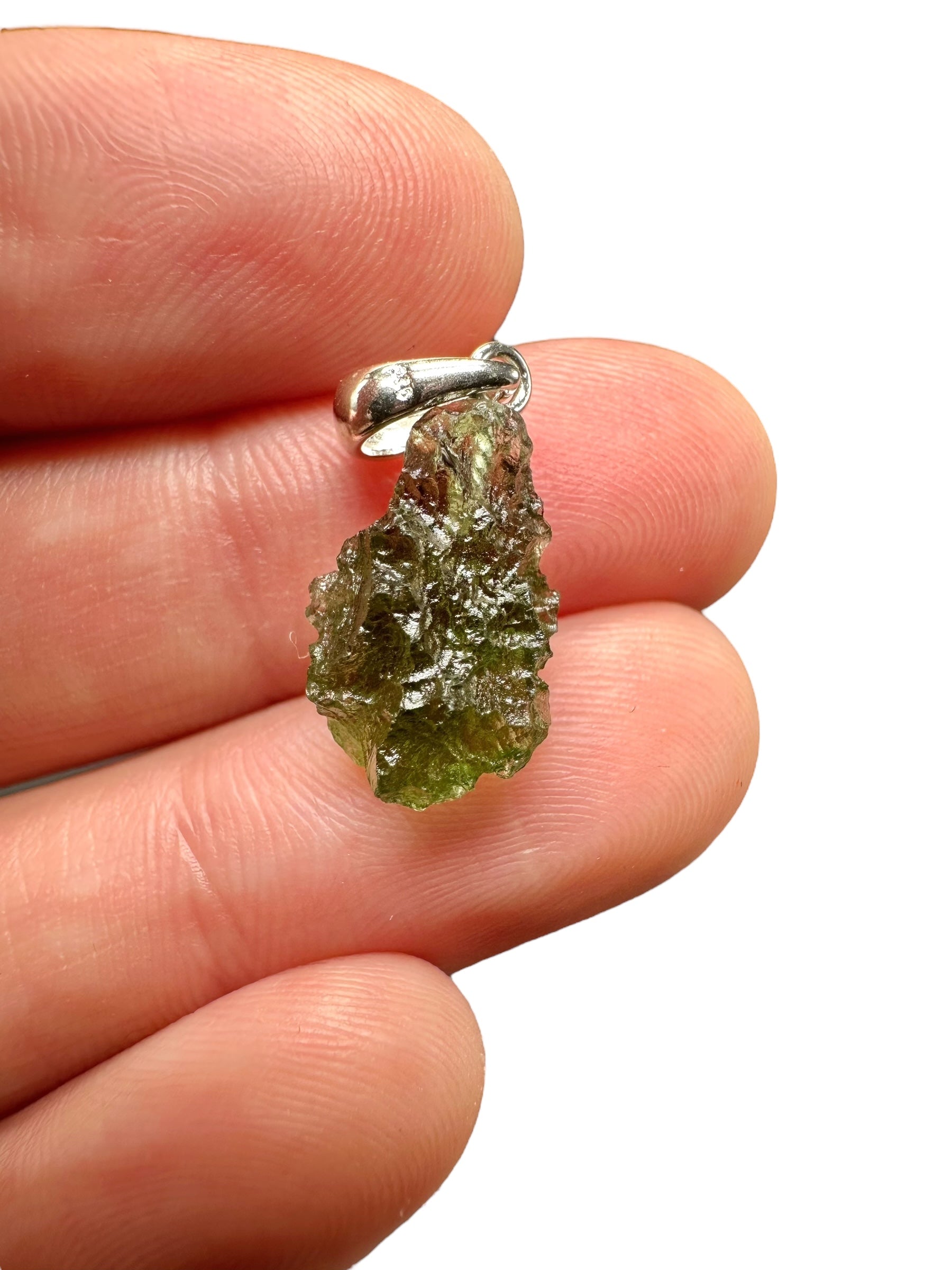 Silver moldavite pendant 1,2g