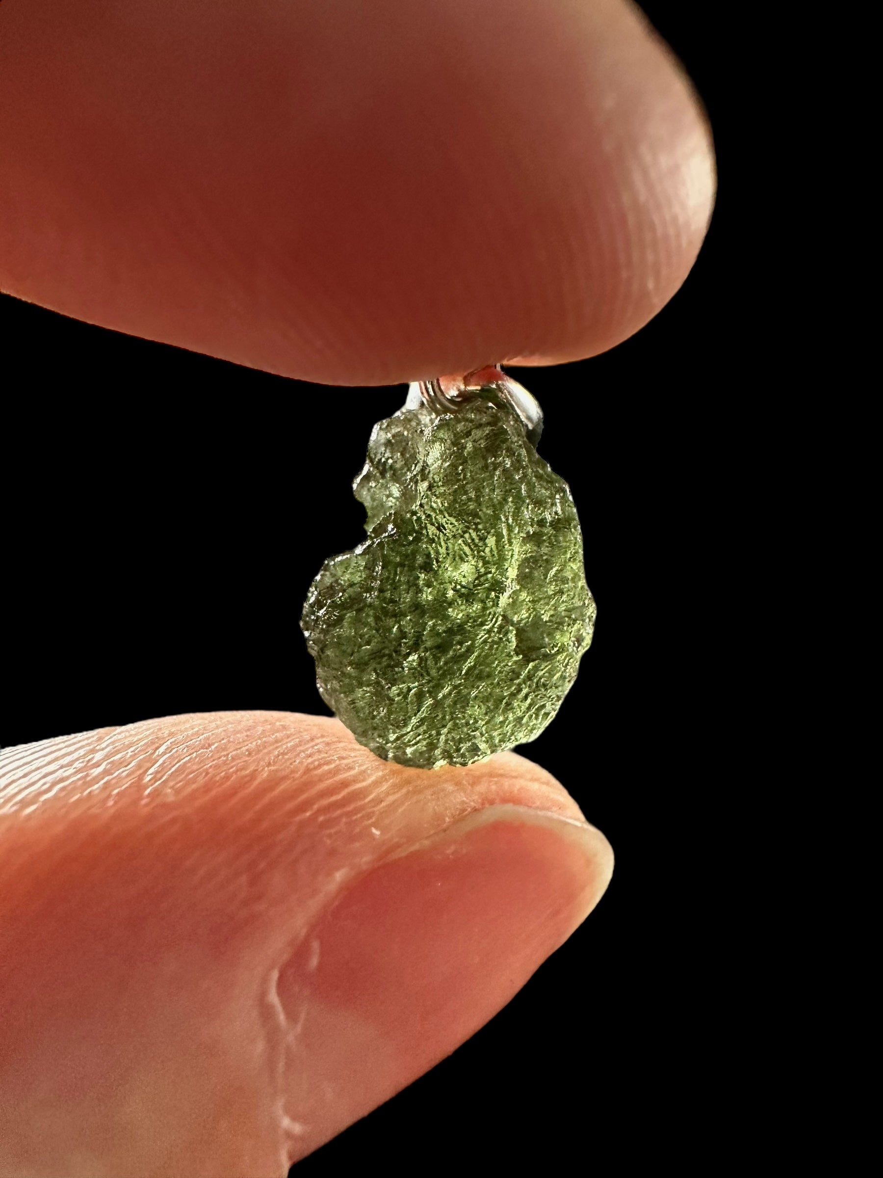 Silver moldavite pendant 1,2g - SP/V371