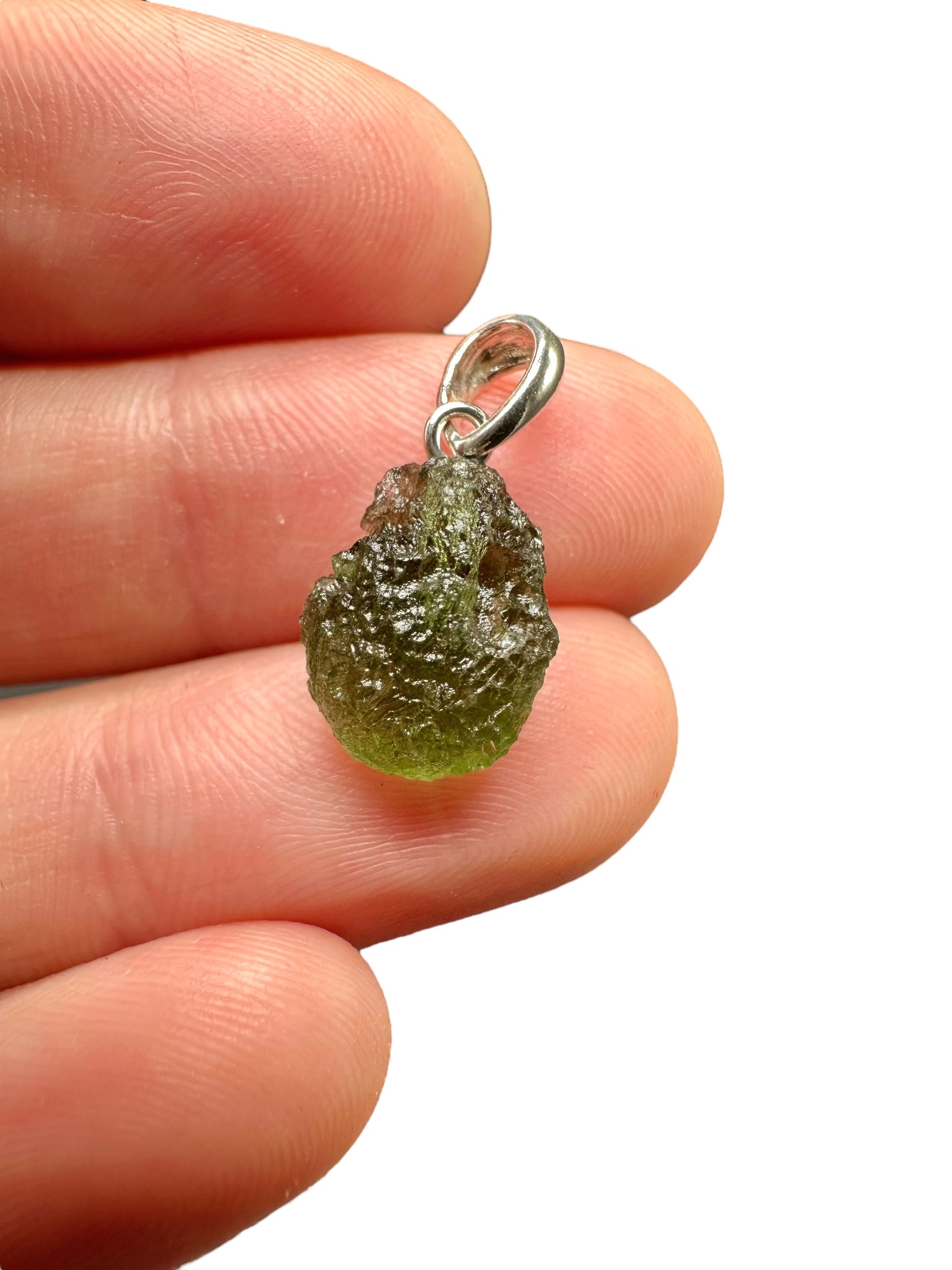 Silver moldavite pendant 1,2g