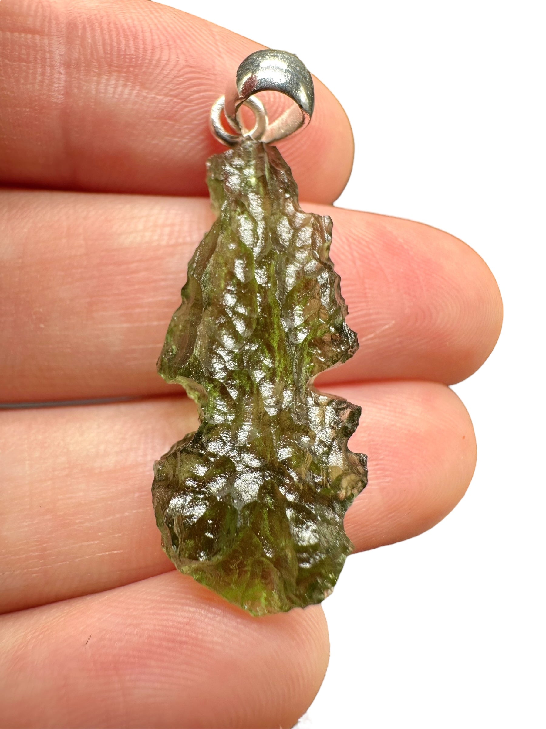 Silver moldavite pendant 2,8g