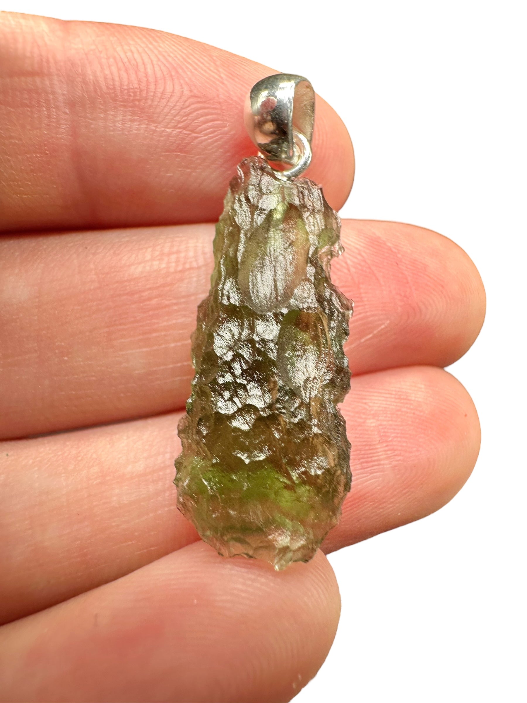 Silver moldavite pendant 2,8g