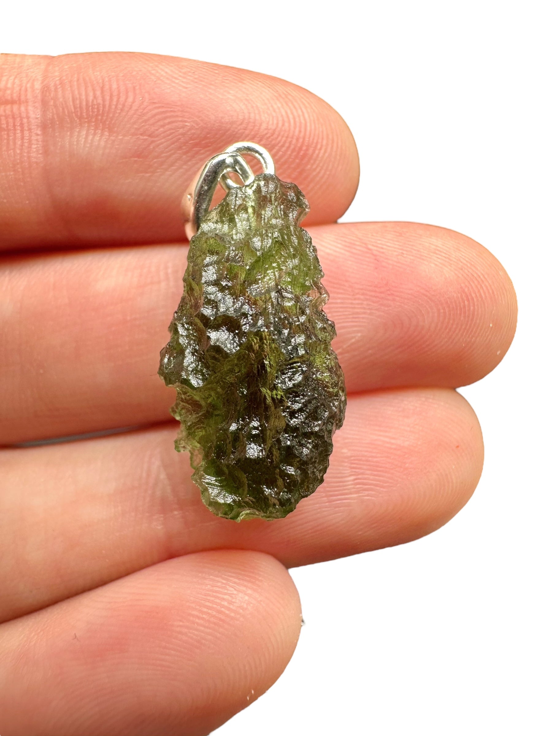 Silver moldavite pendant 2,8g