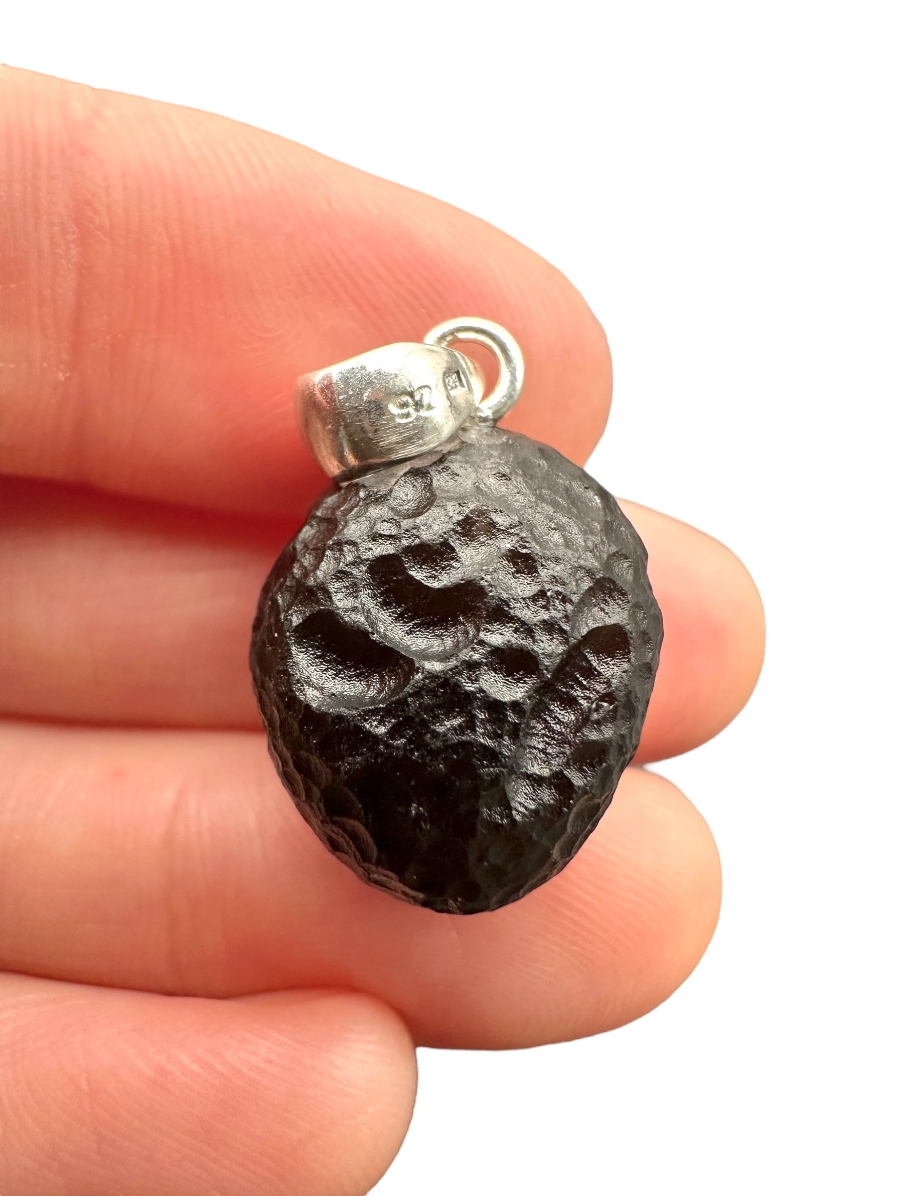 Silver colombianite pendant