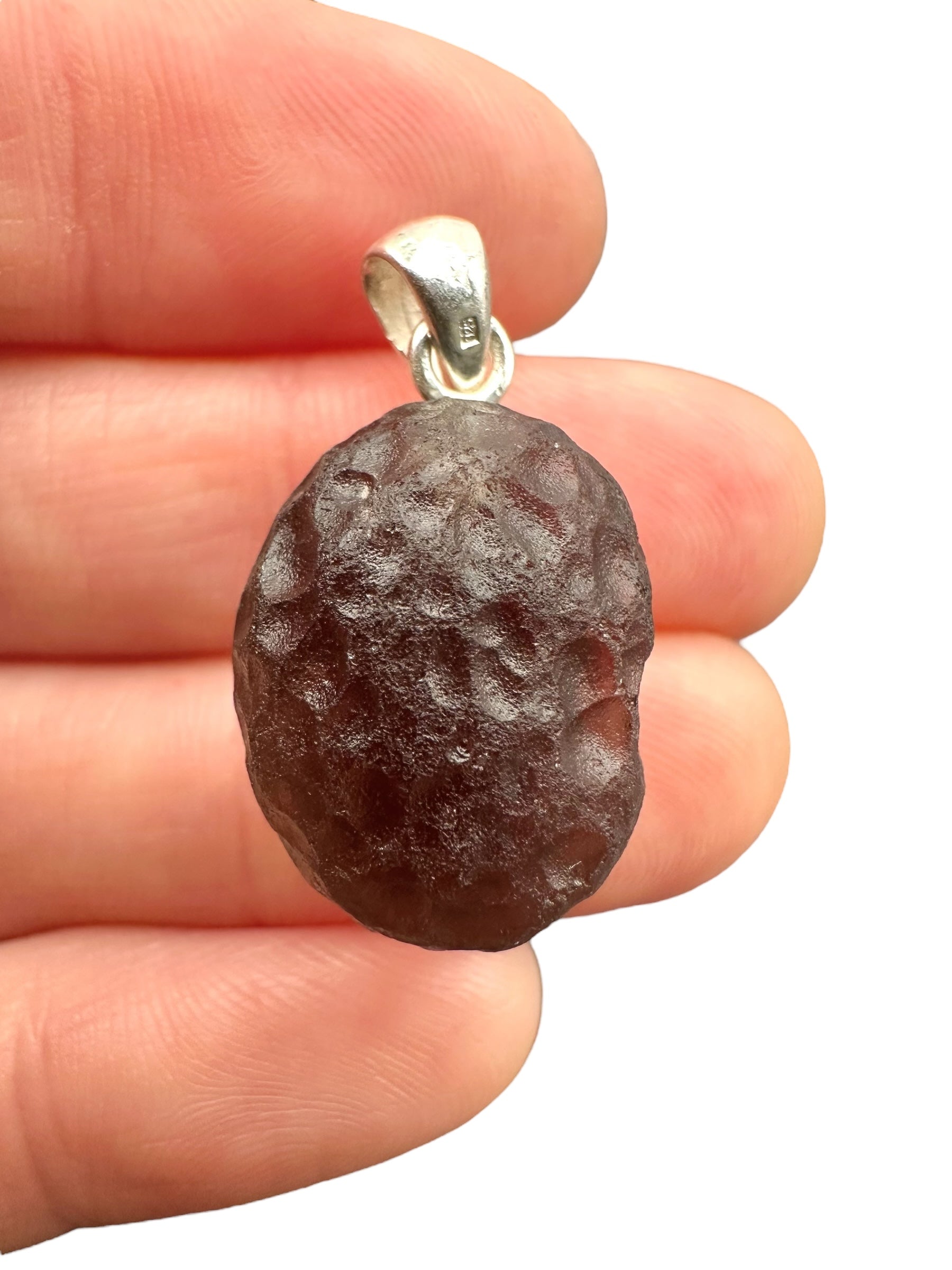 Silver colombianite pendant